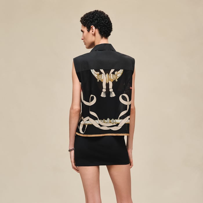 Noir "Ferronnerie Remix" Sleeveless Beach Shirt