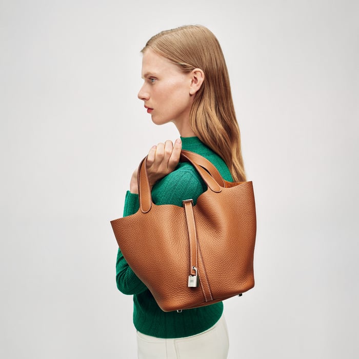 Gold Picotin Lock 22 Bag