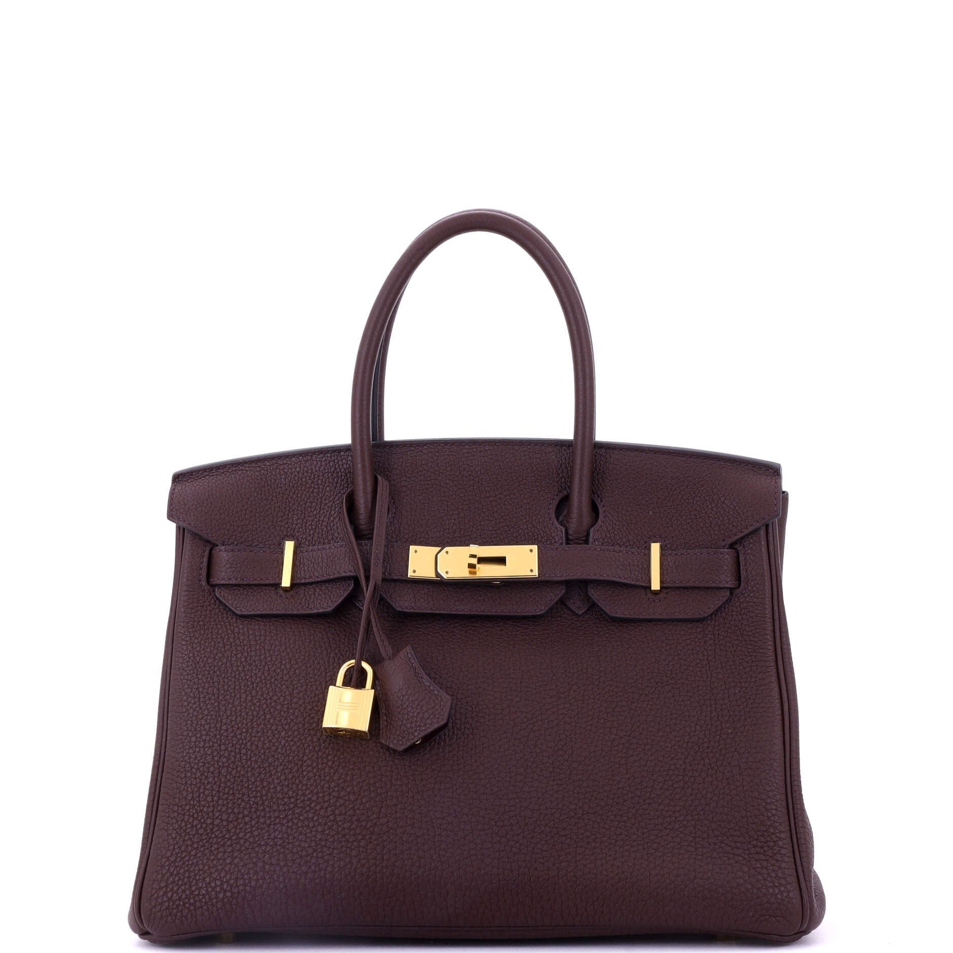 Hermes Birkin Handbag Rouge Sellier Togo with Gold Hardware 30