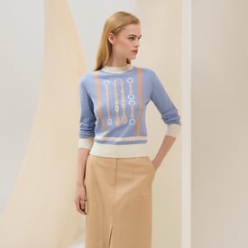 "Coaching" long-sleeve sweater