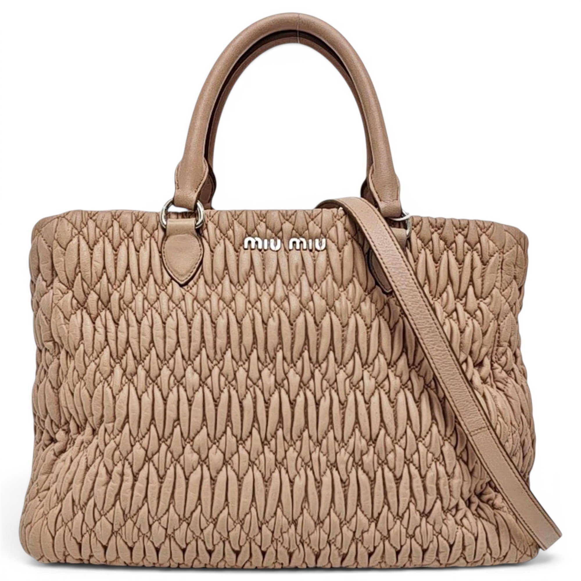 Miu Crystal leather handbag