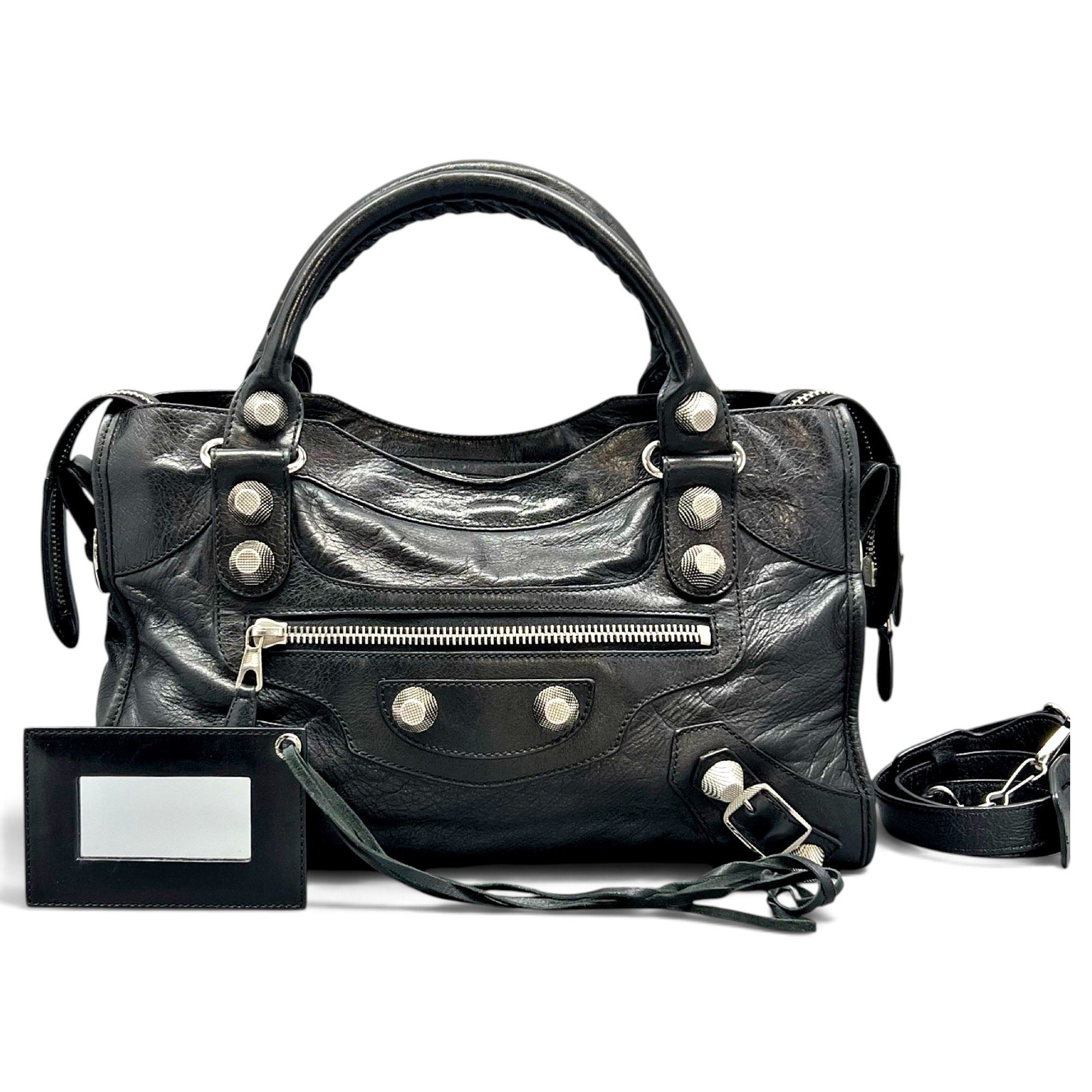 City leather handbag