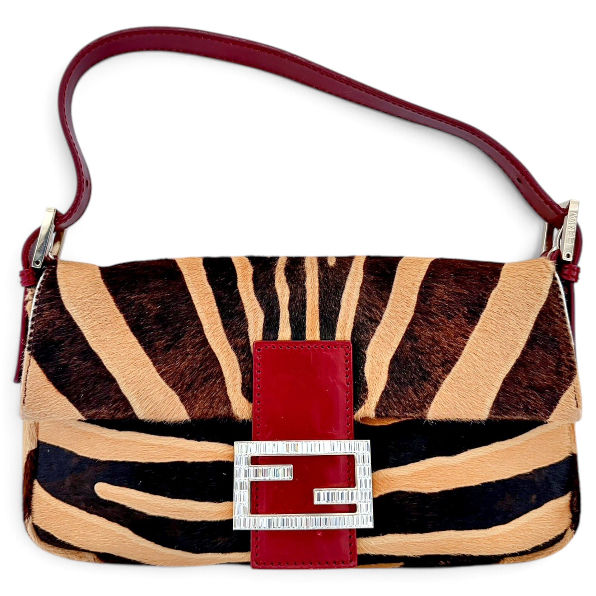 Baguette pony-style calfskin handbag