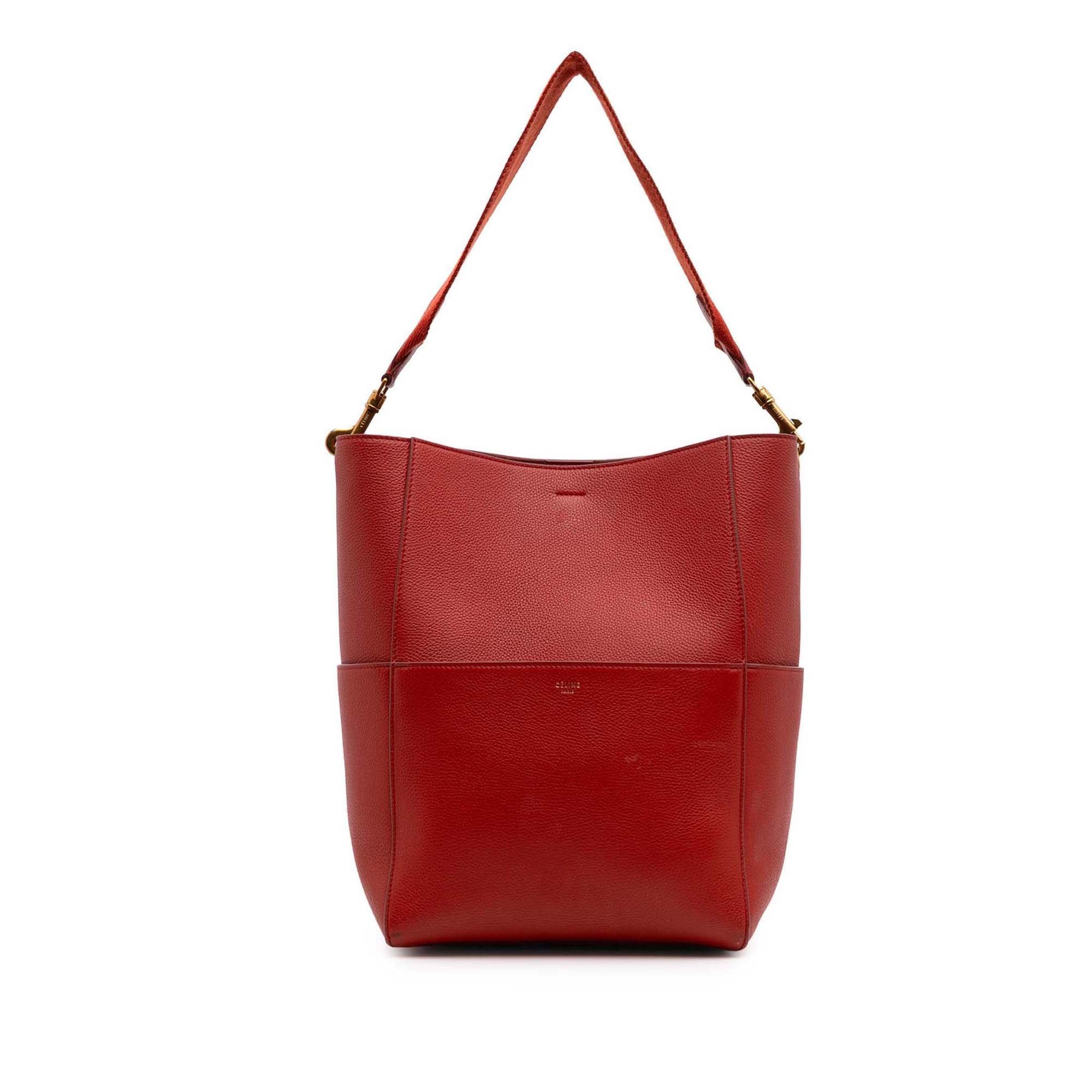 Celine Seau Sangle pony-style calfskin handbag