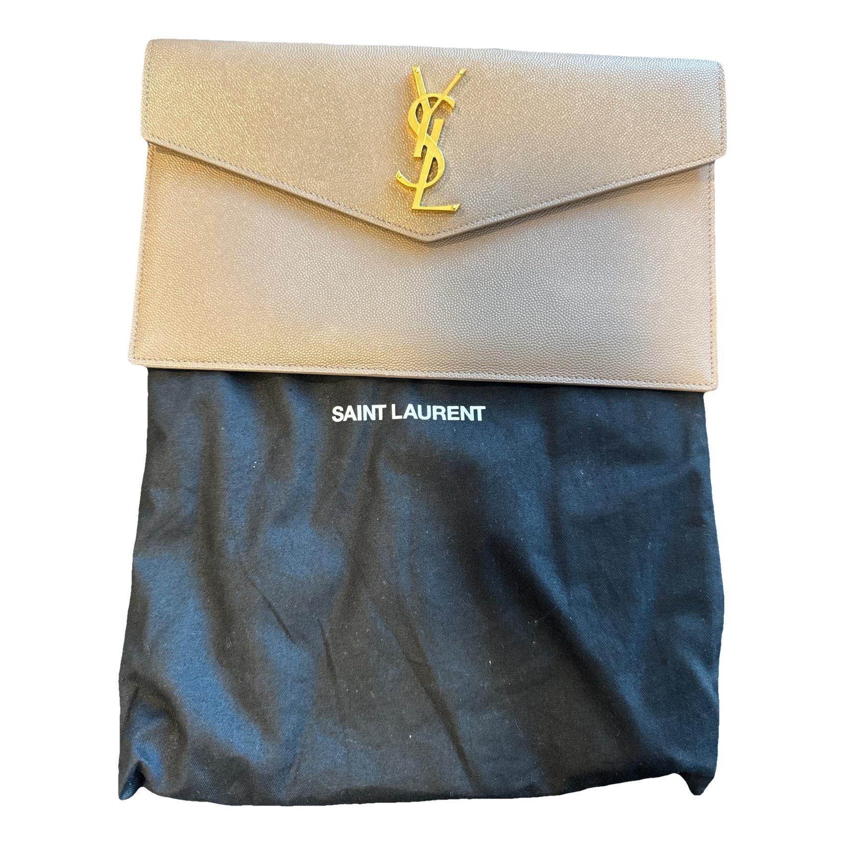 Leather clutch bag