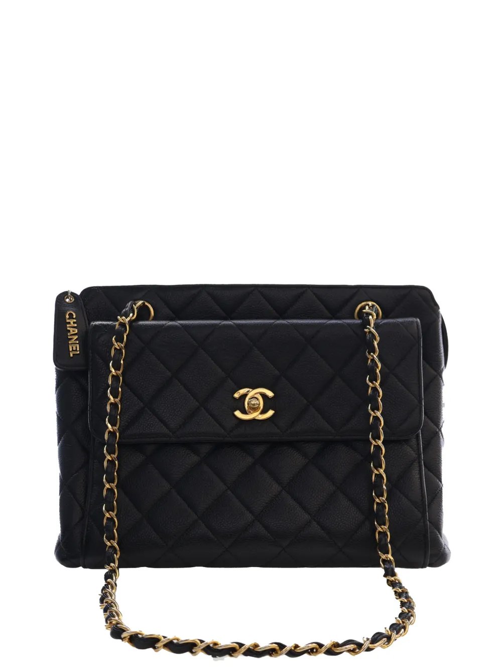 1996-1997 CC Quilted Caviar Front Pocket Chain tote bag