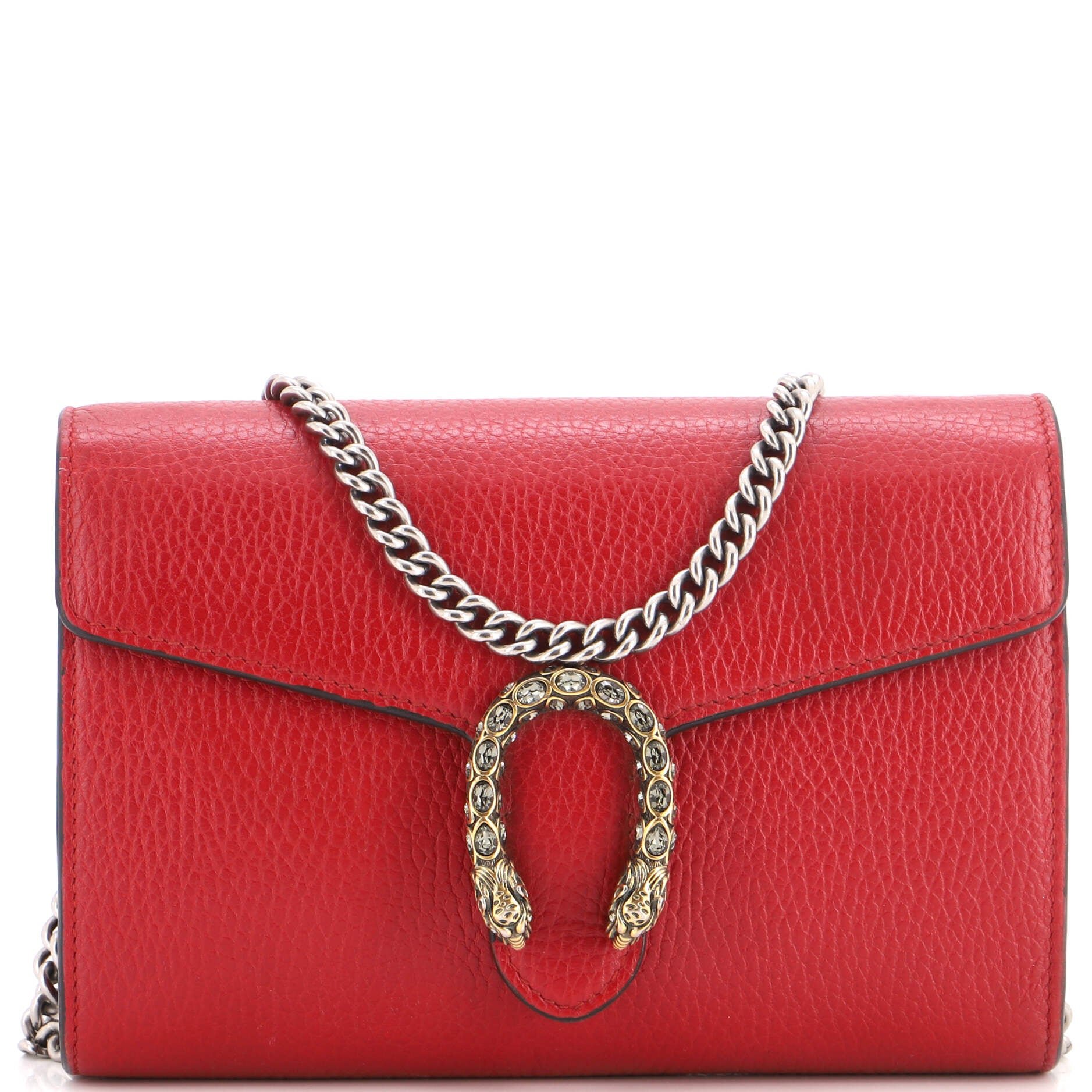Dionysus Chain Wallet Leather with Embellished Detail Small
