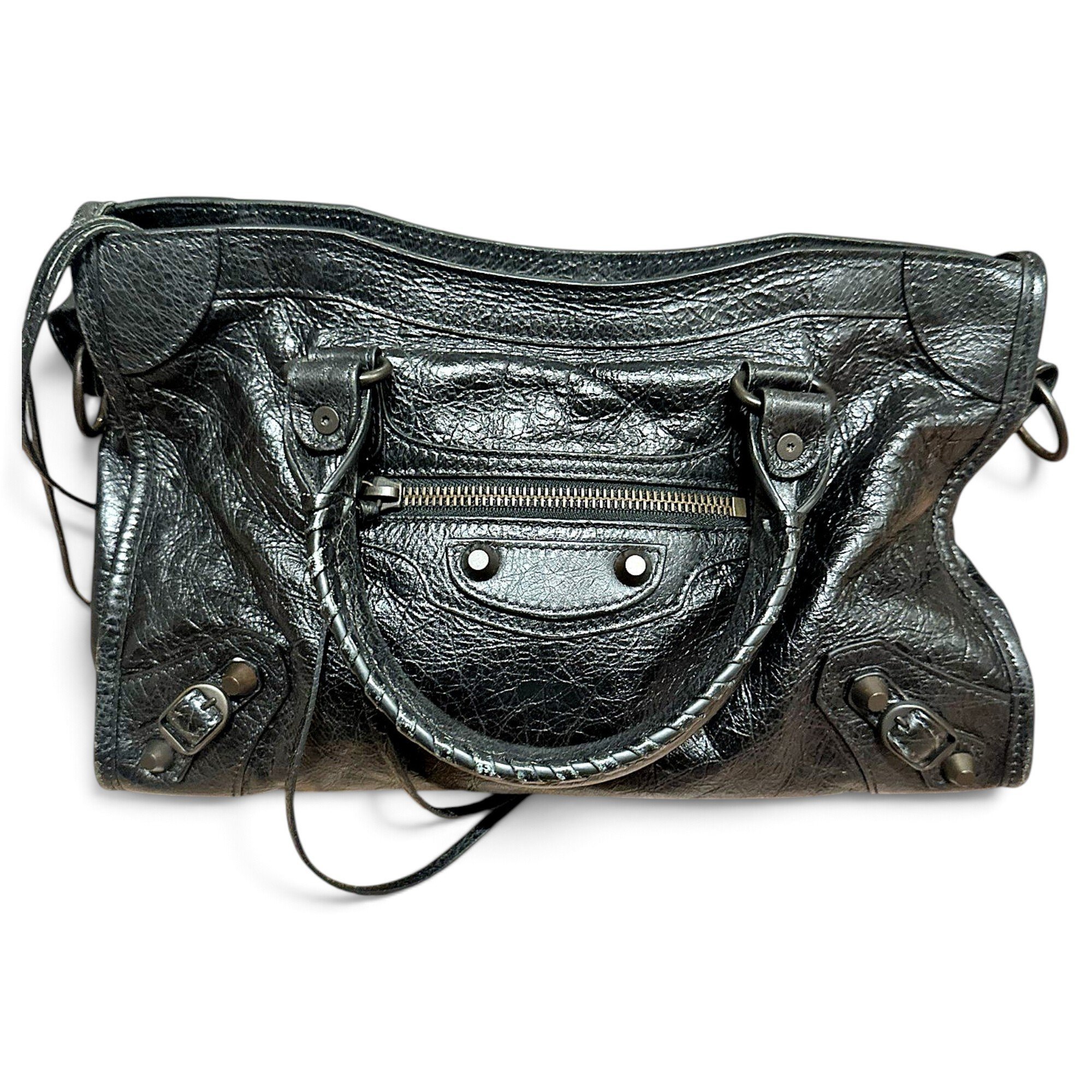 City leather handbag
