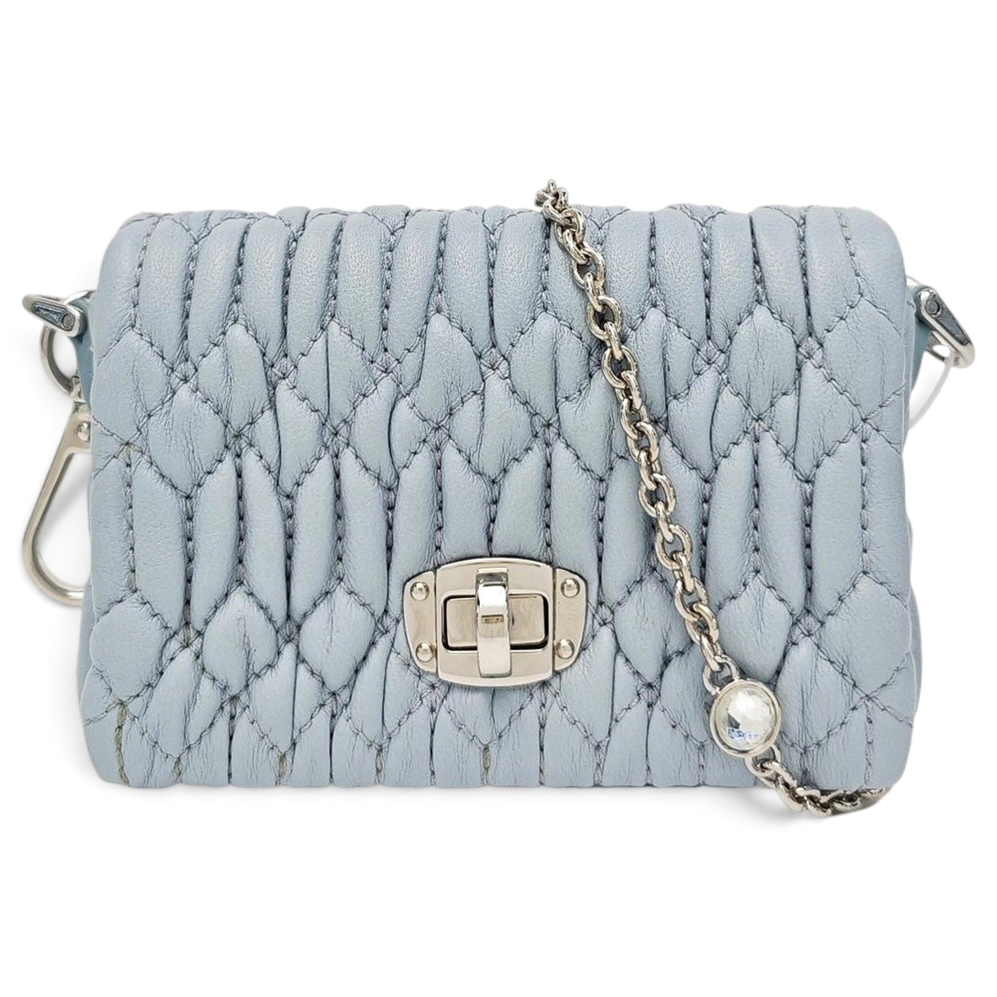 Miu Crystal leather handbag