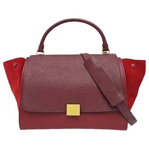 Trapèze leather handbag