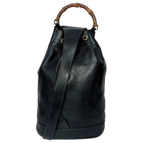 Vintage Bamboo Sling leather backpack