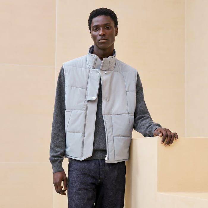 Silex Quilted Vest With Leather Detail
