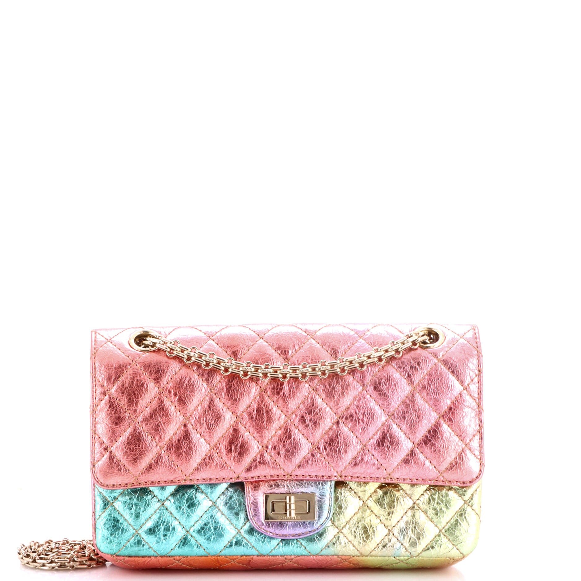 Rainbow Reissue 2.55 Flap Bag Quilted Multicolor Metallic Goatskin 225