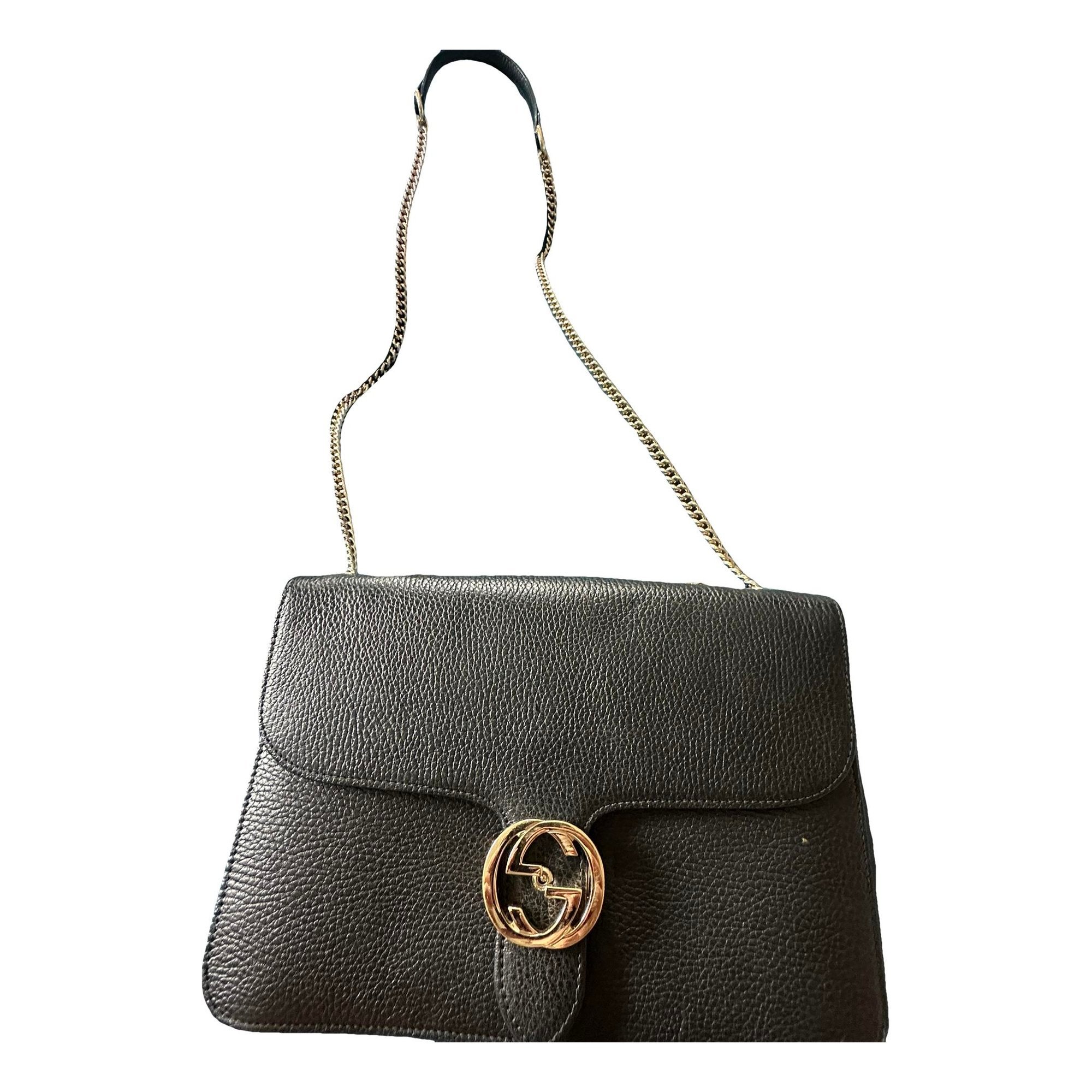 Interlocking leather crossbody bag