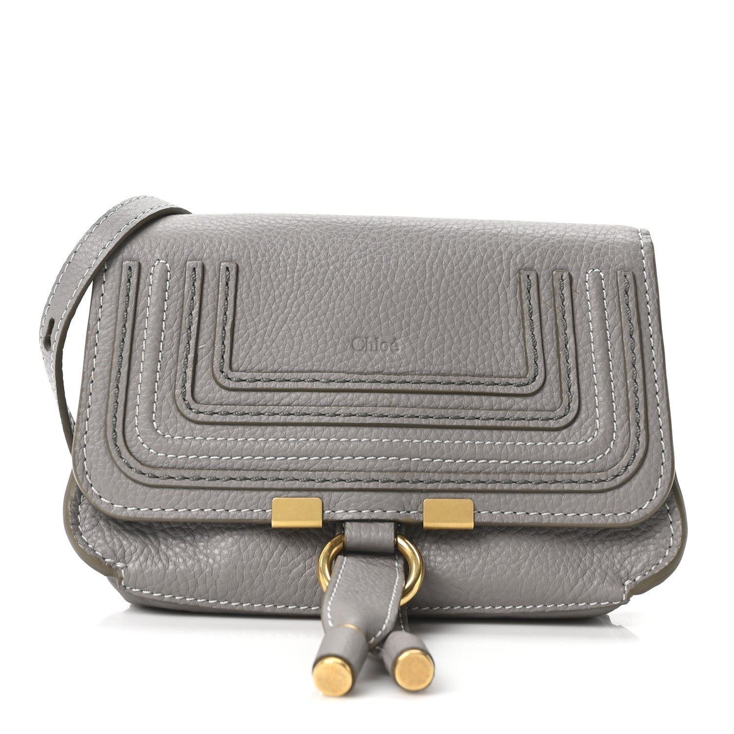 Chloe Calfskin Marcie Convertible Belt Bag Cashmere Grey