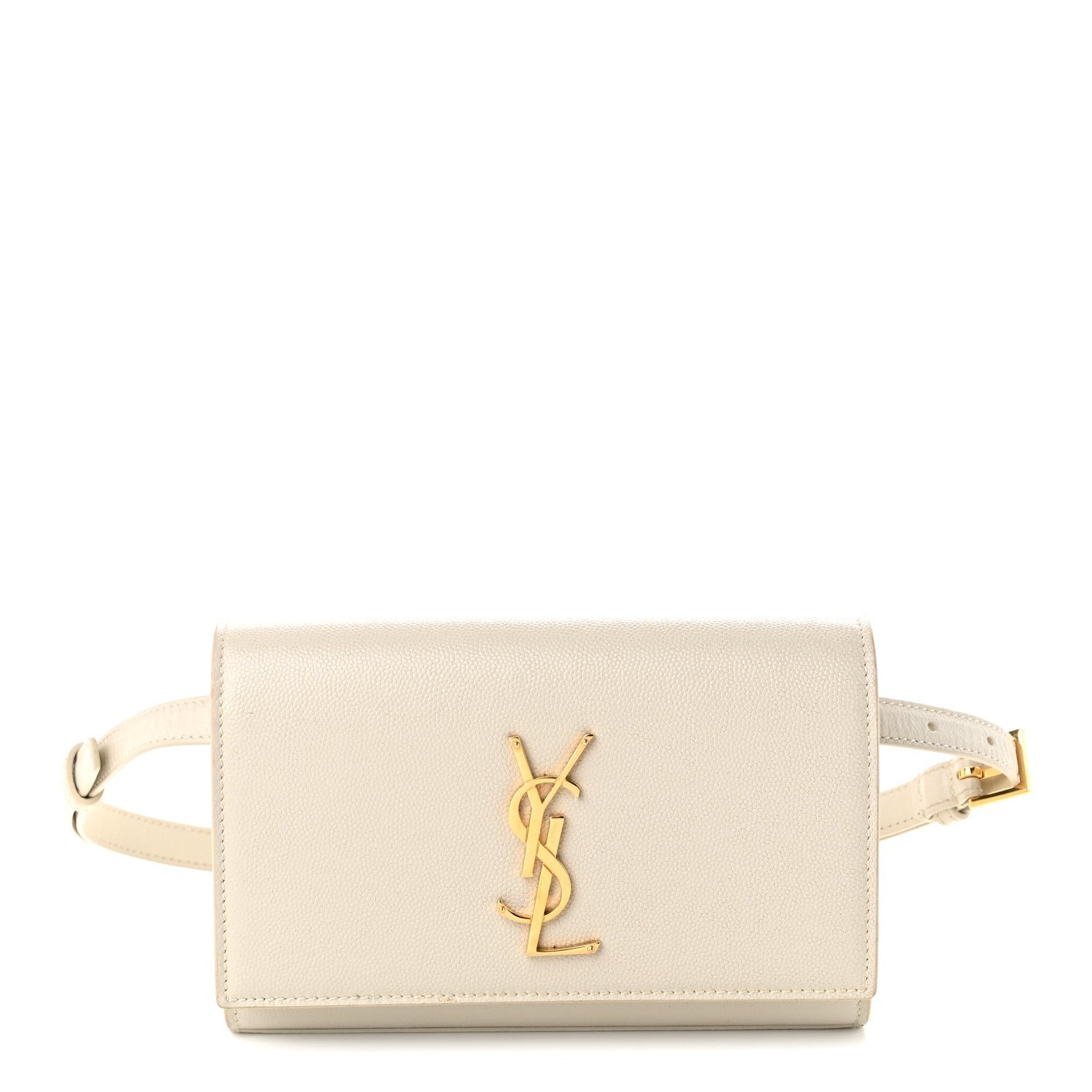 Saint Laurent Grain De Poudre Monogram Kate Belt Bag Crema Soft