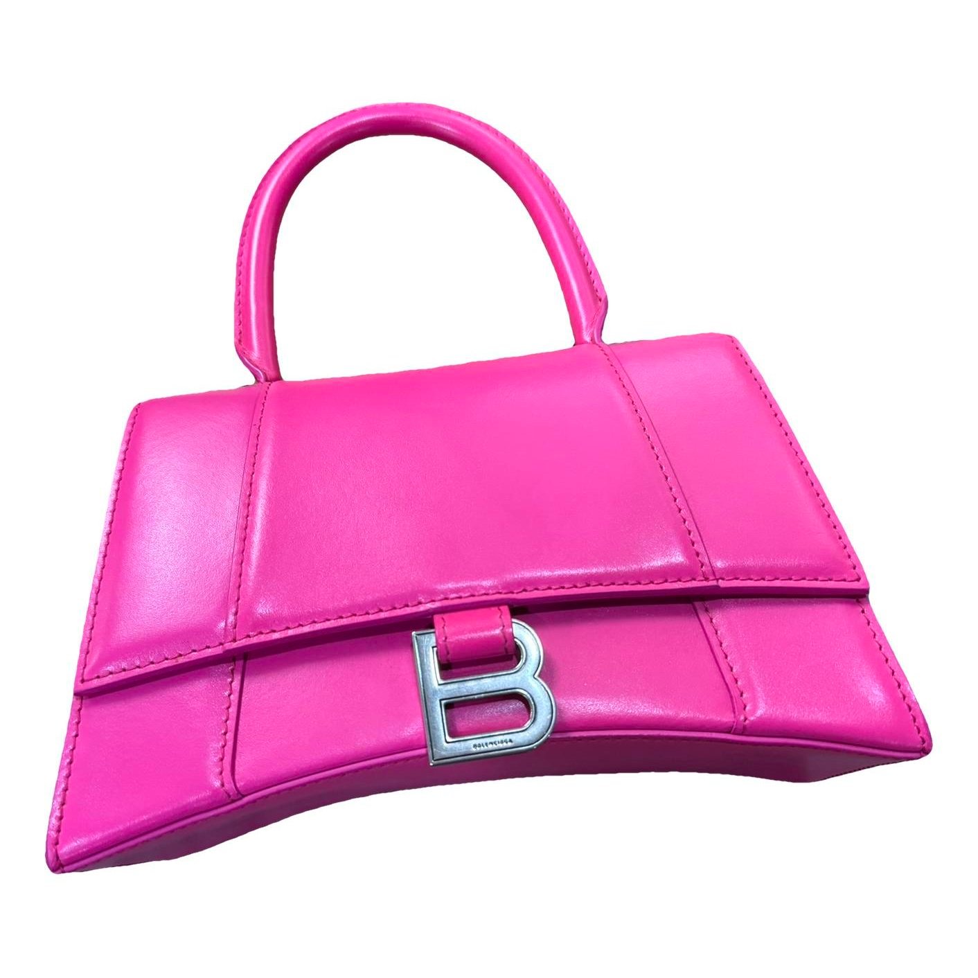 Hourglass leather handbag