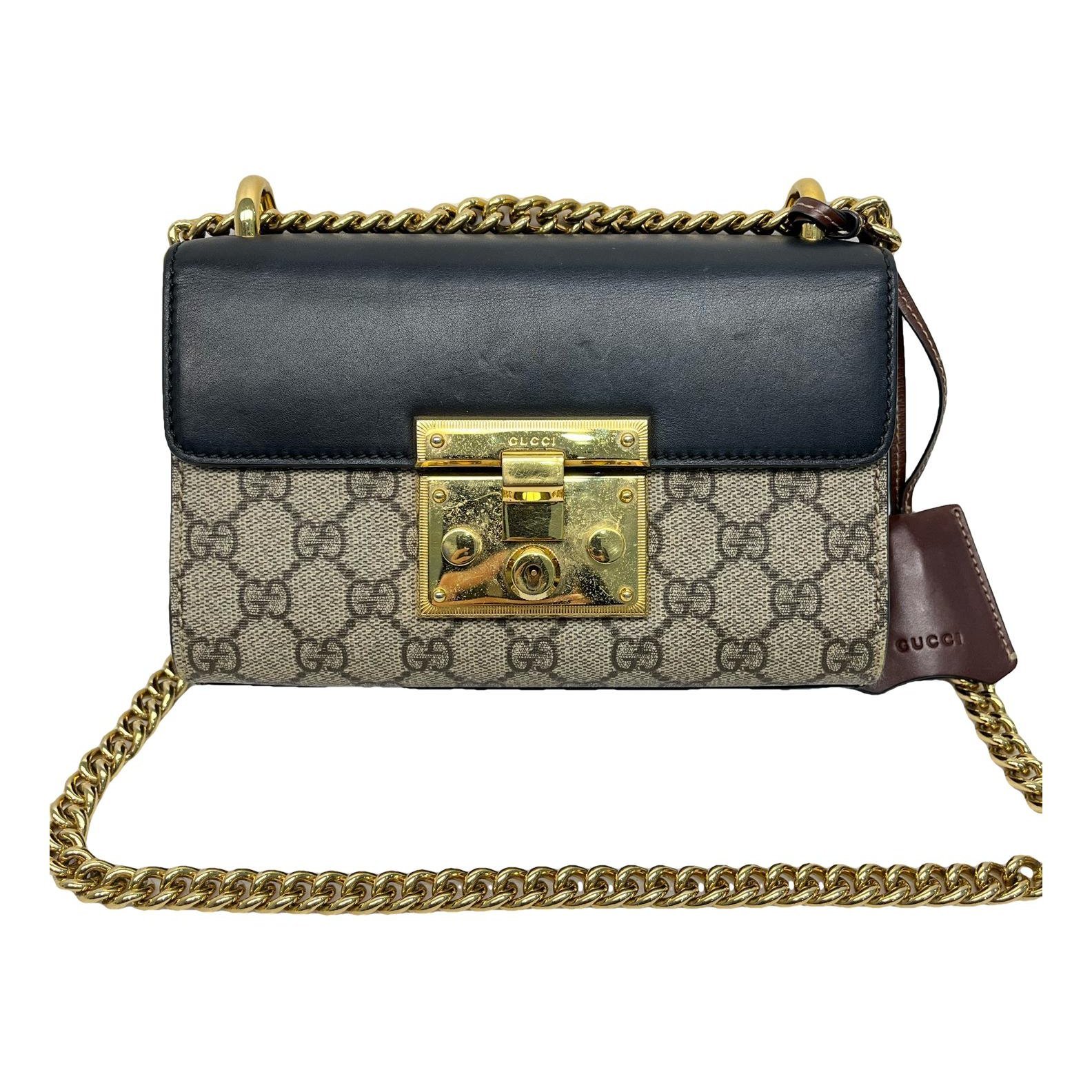 Padlock leather handbag