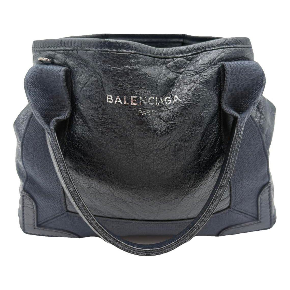 Navy cabas leather tote
