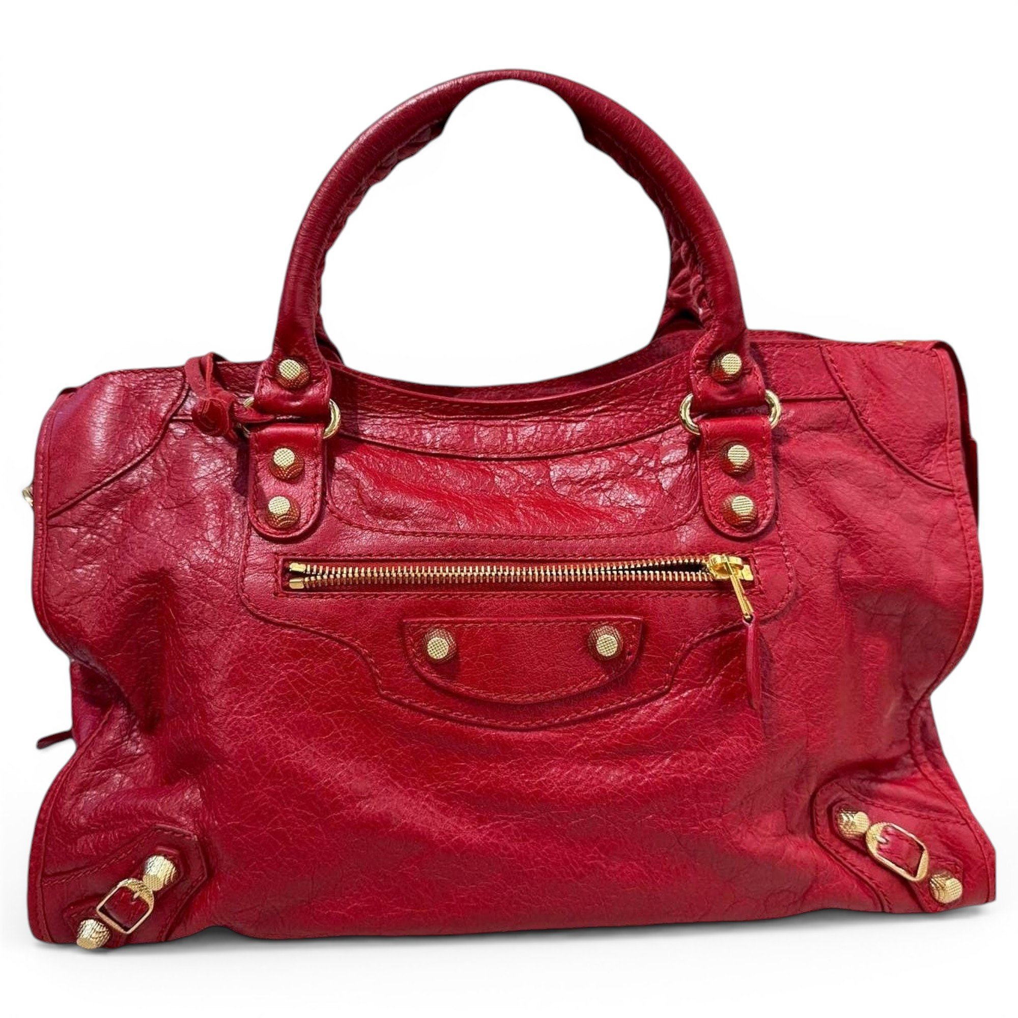 City leather handbag