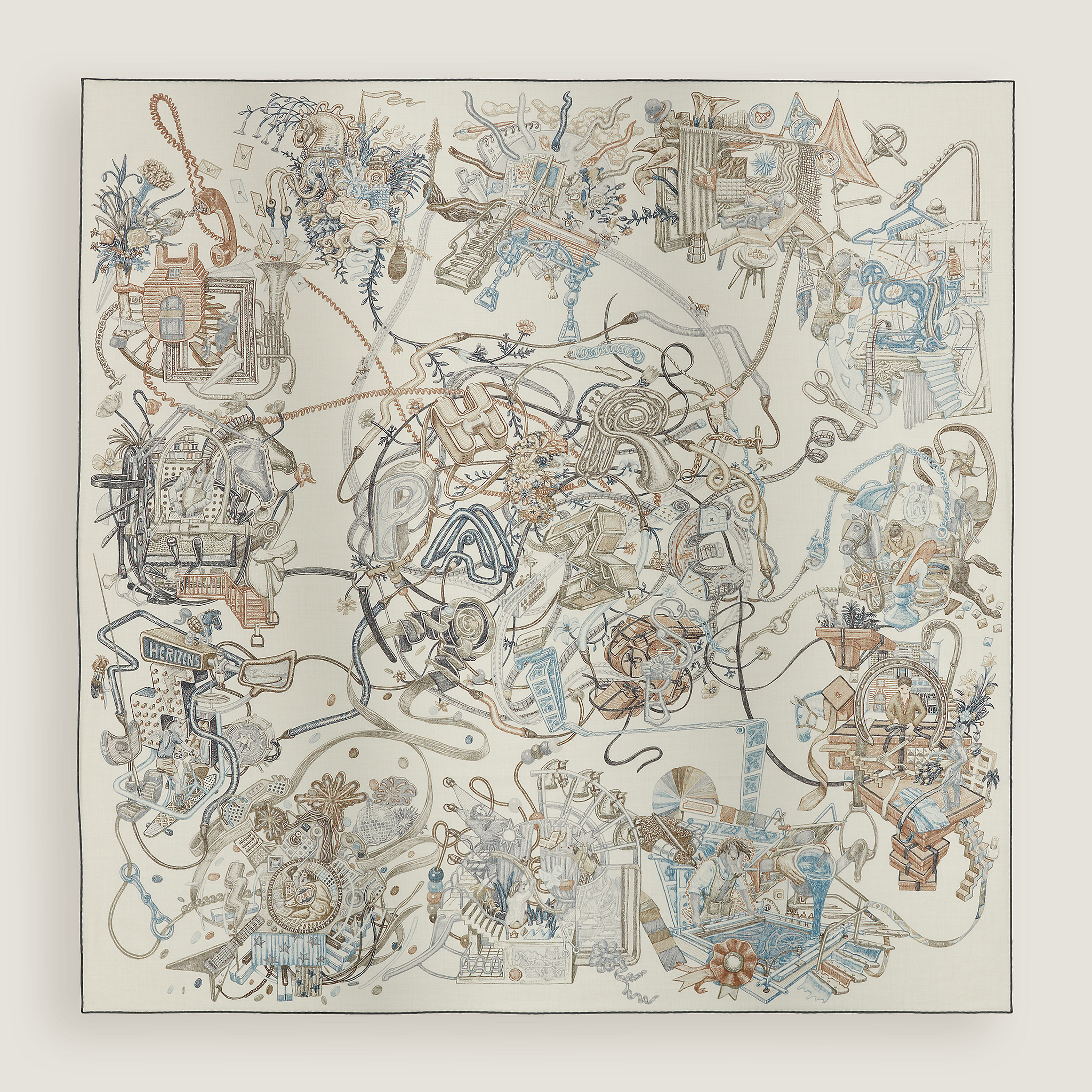 Châle 140 Le Monde d'Hermès