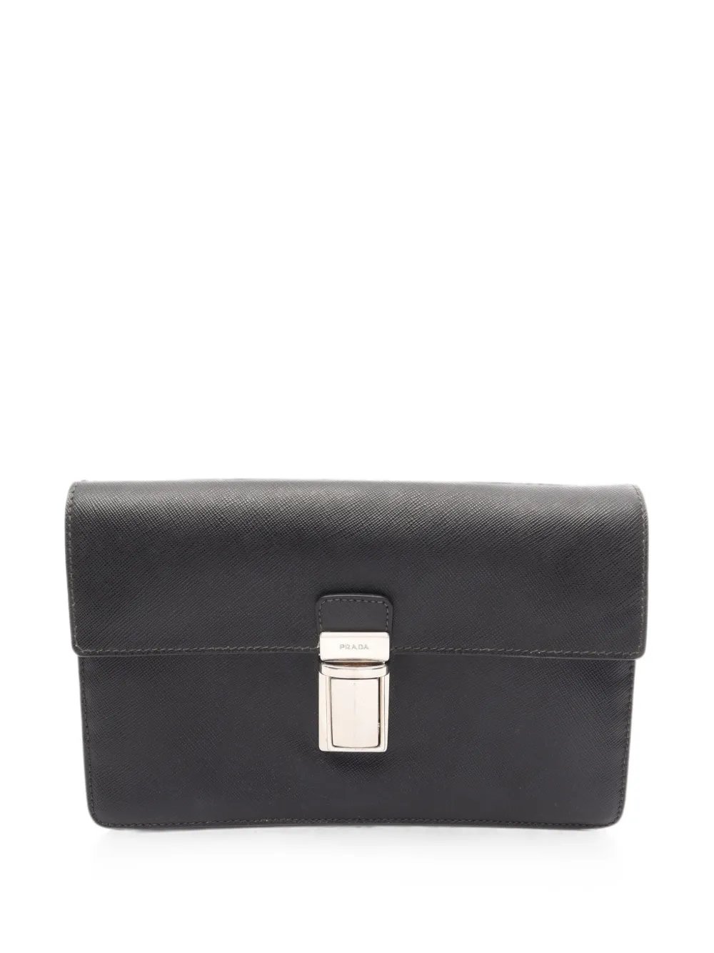 2000s Saffiano leather clutch bag