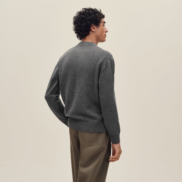 Anthracite "Ancre En H" Crewneck Sweater