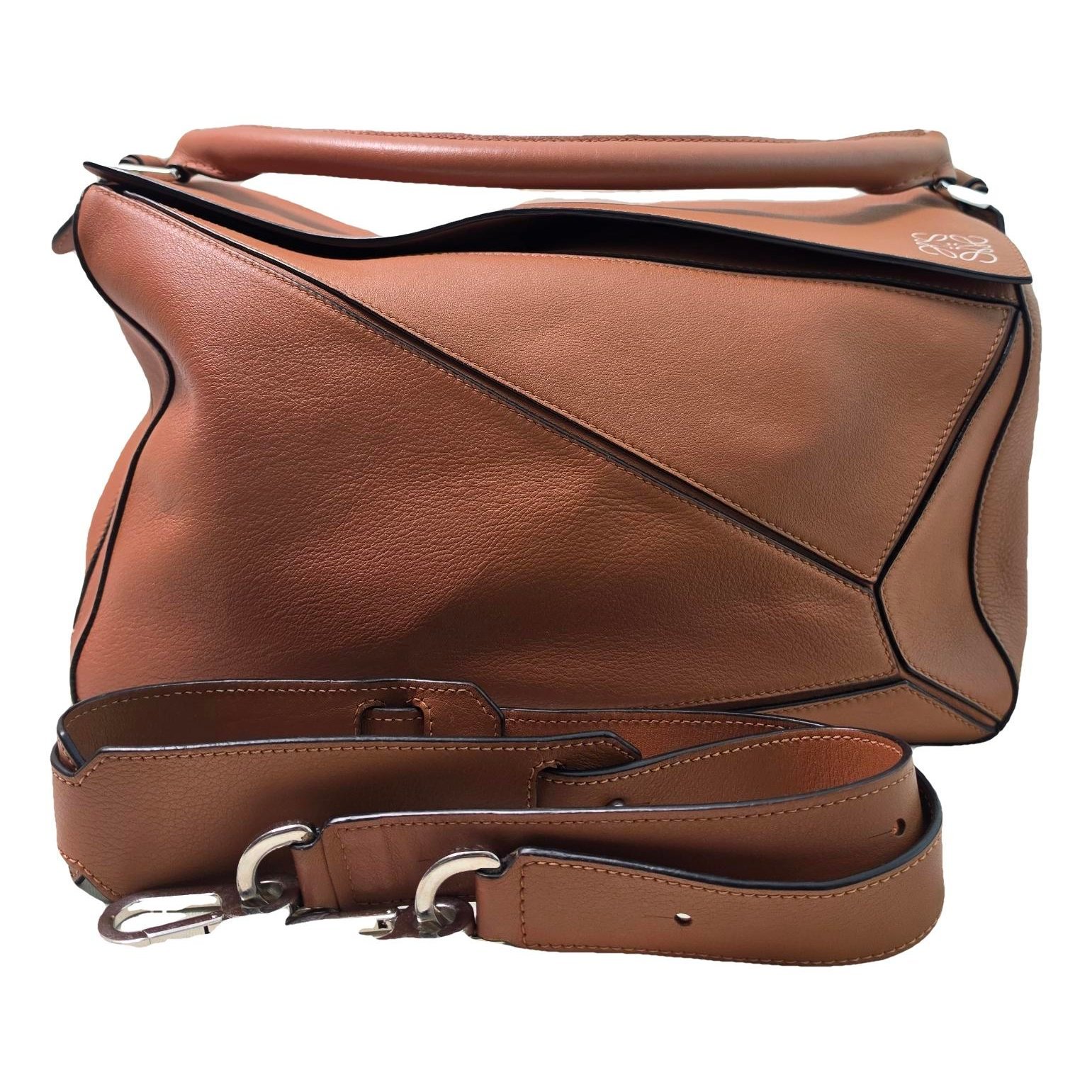 Puzzle leather handbag