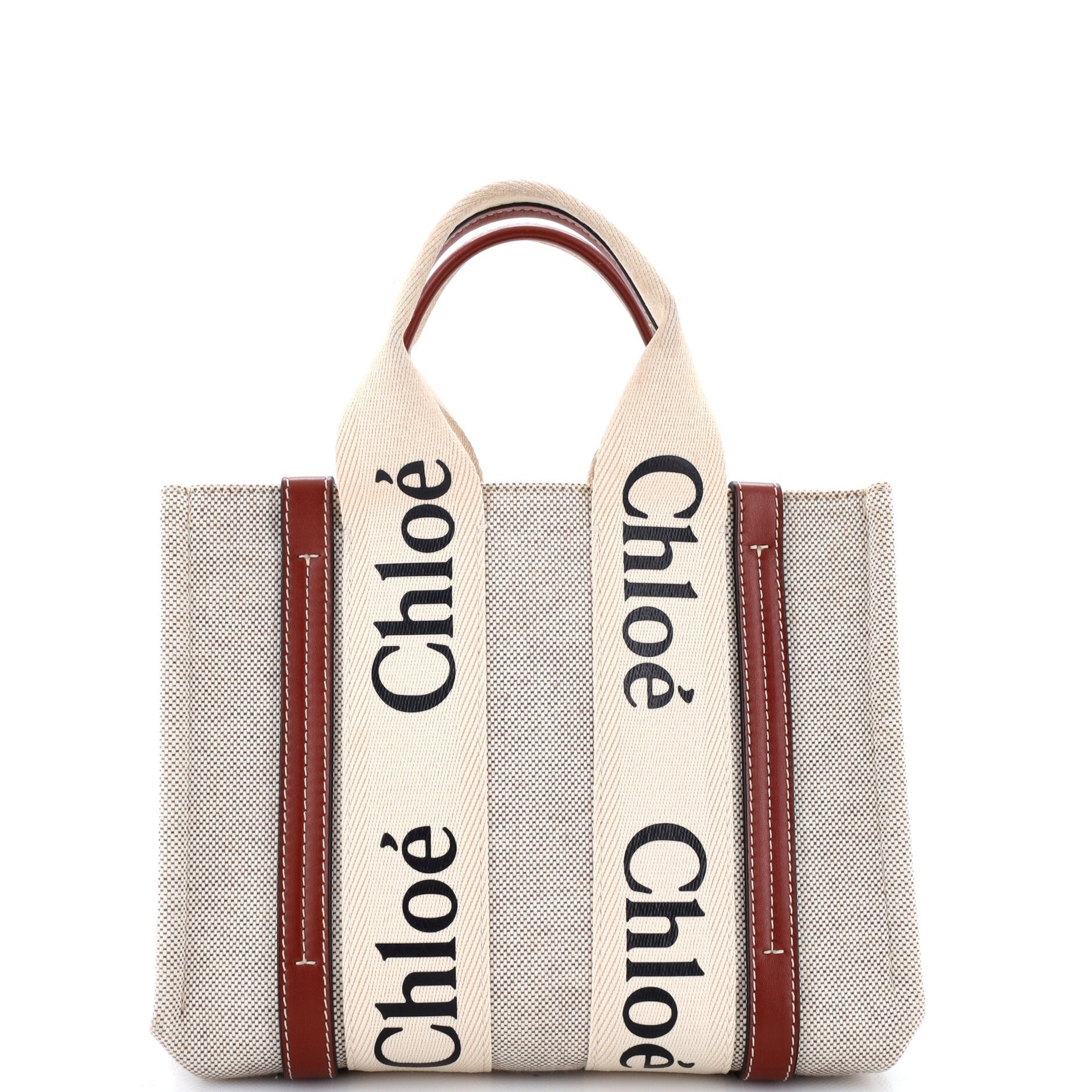 Woody Tote Canvas with Leather Small