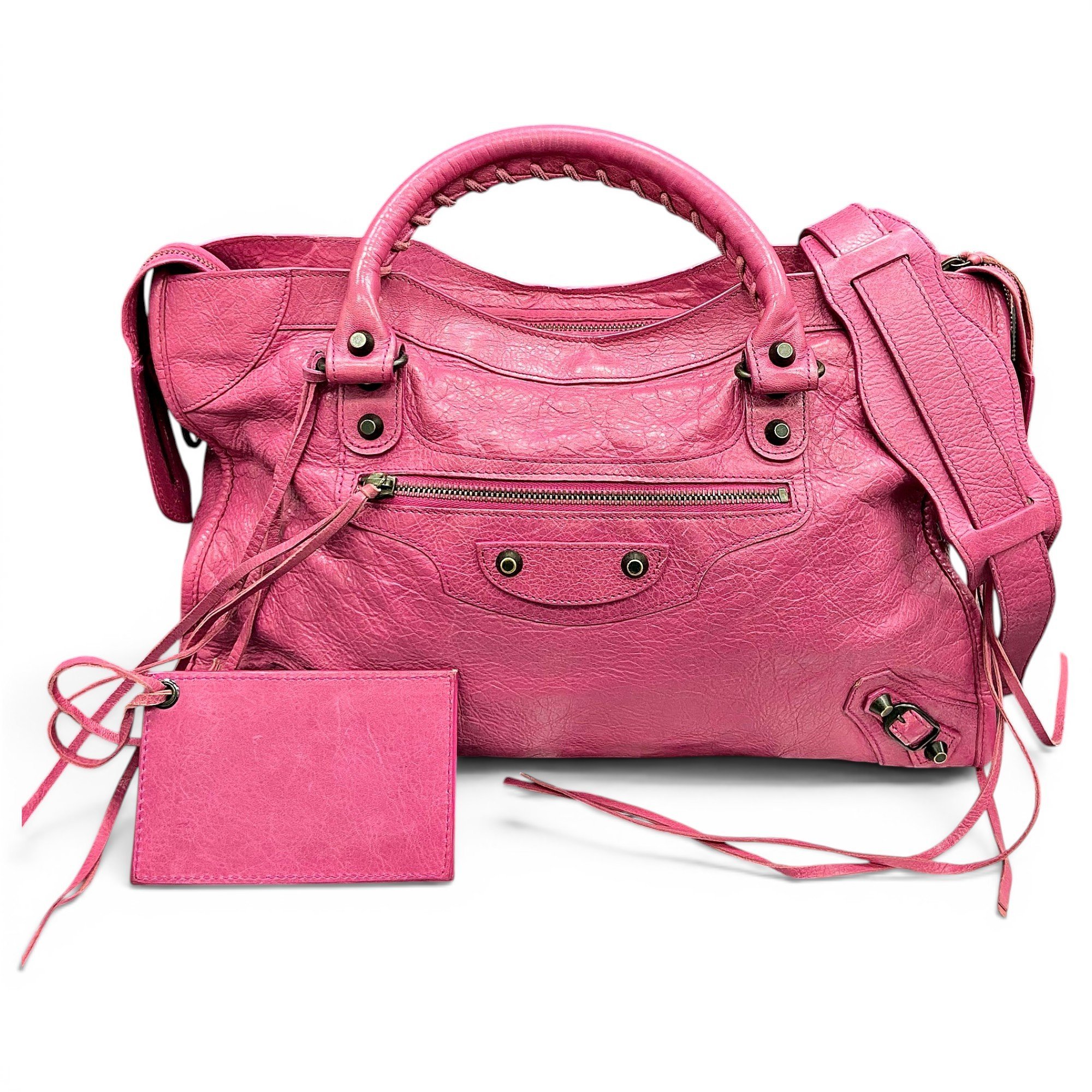City leather handbag