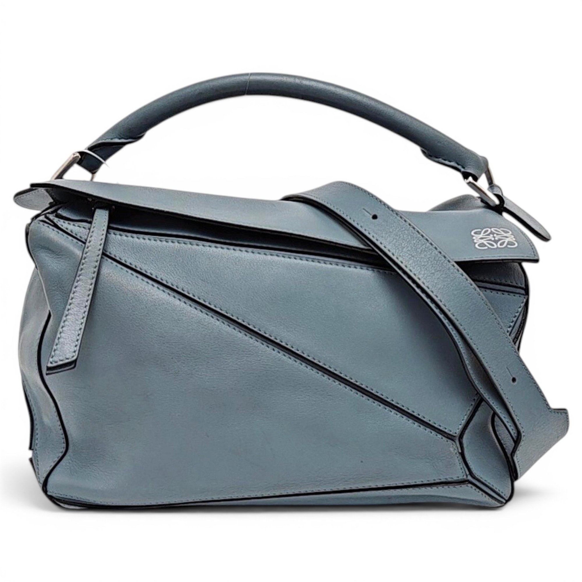 Puzzle leather handbag