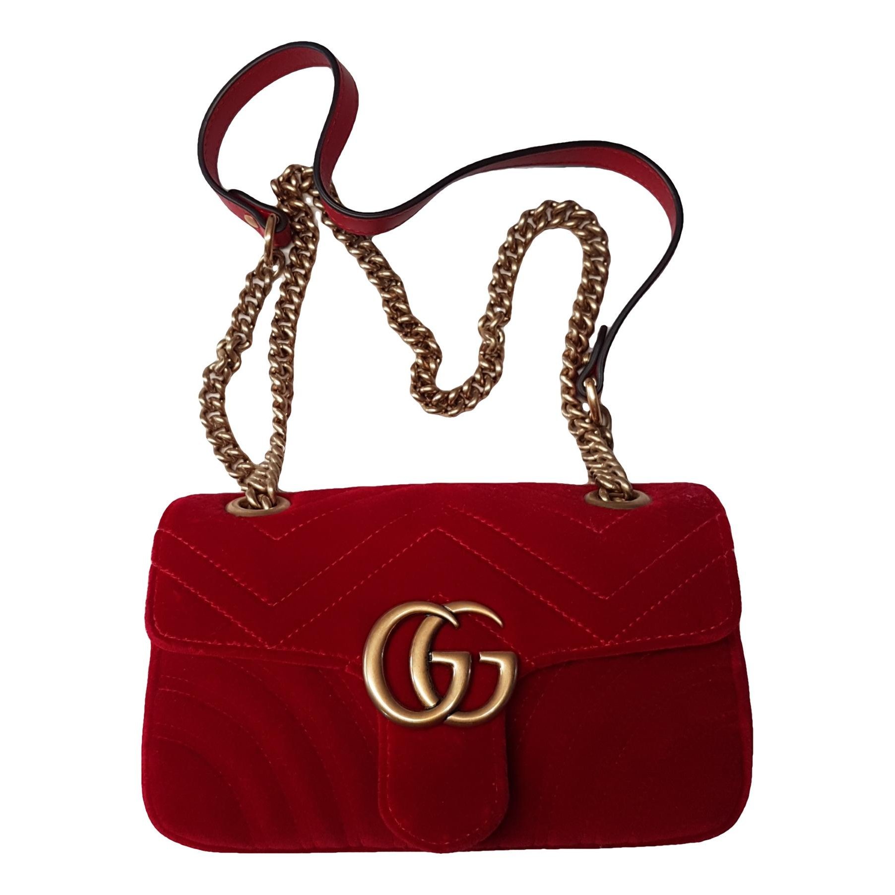 GG Marmont Flap velvet crossbody bag
