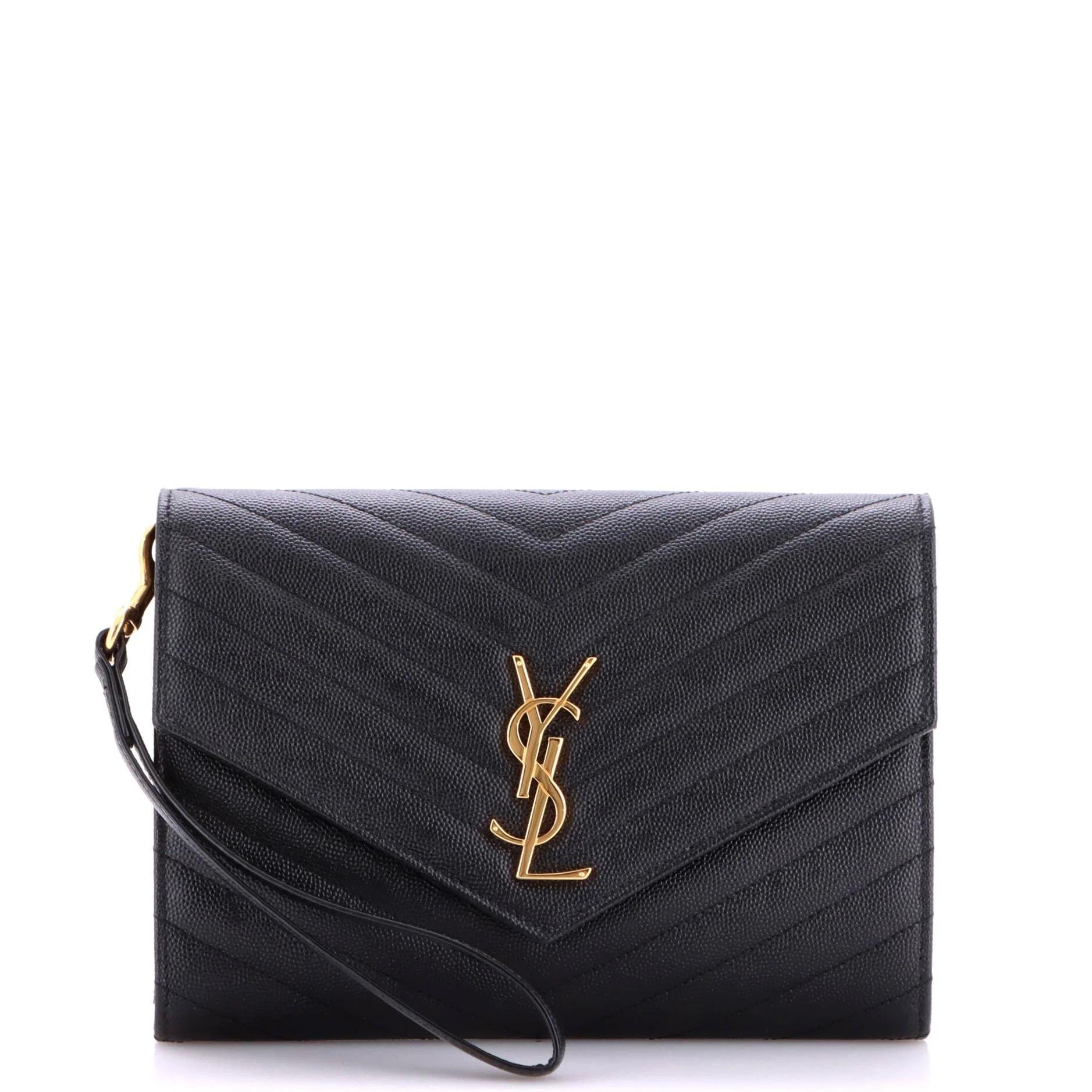 Leather clutch bag