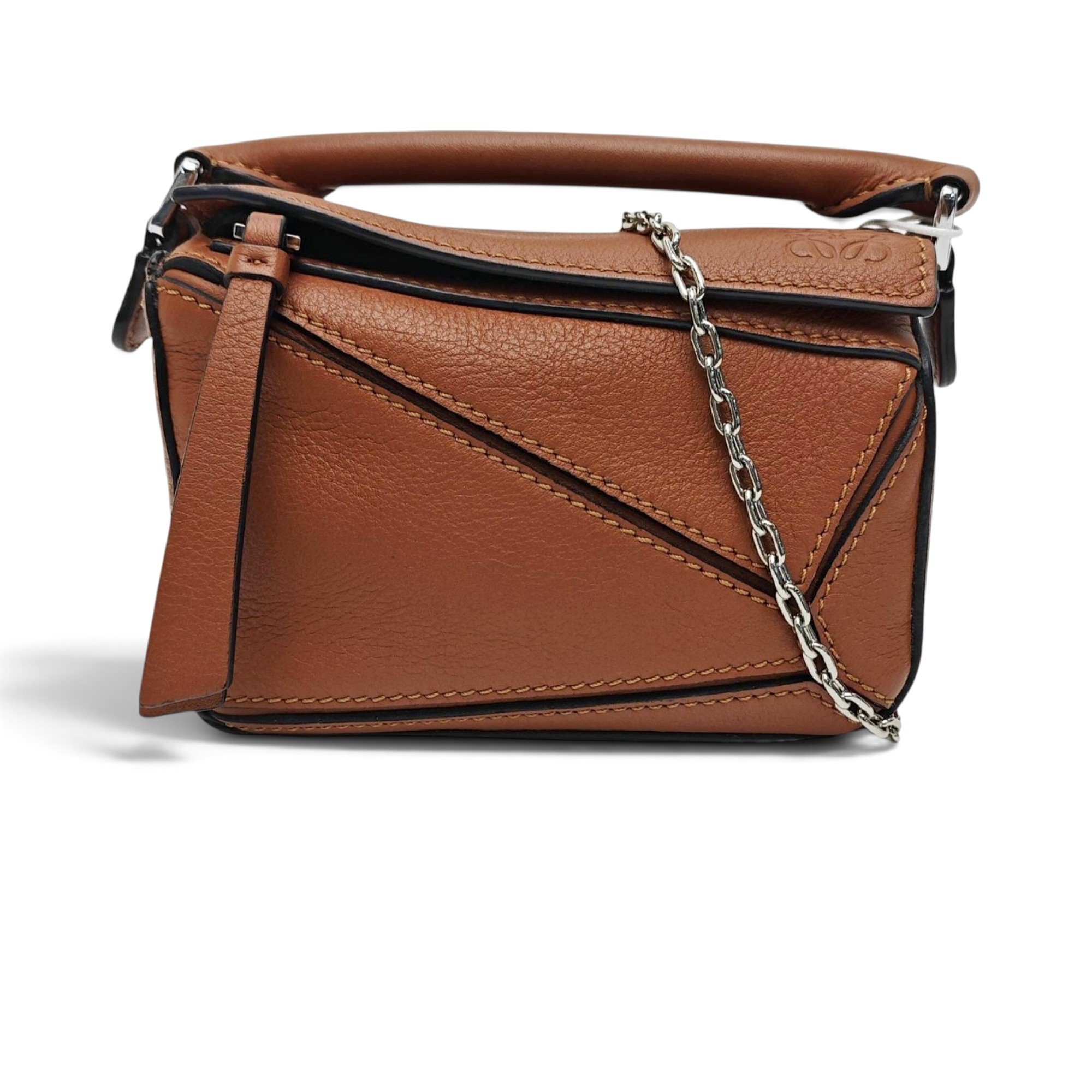 Puzzle leather handbag