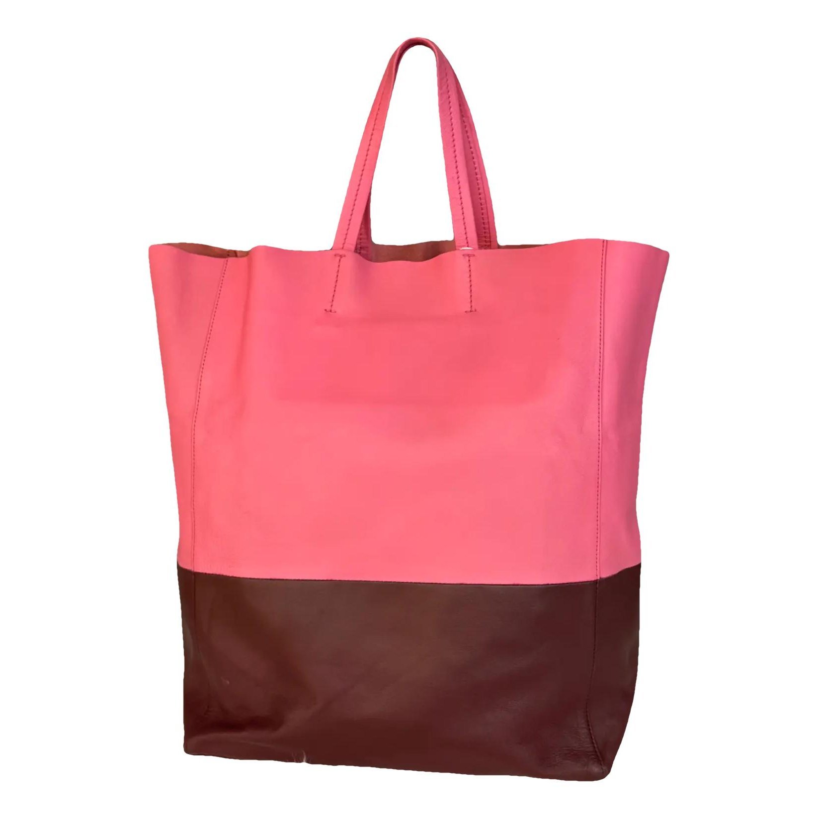 Cabas Vertical leather handbag