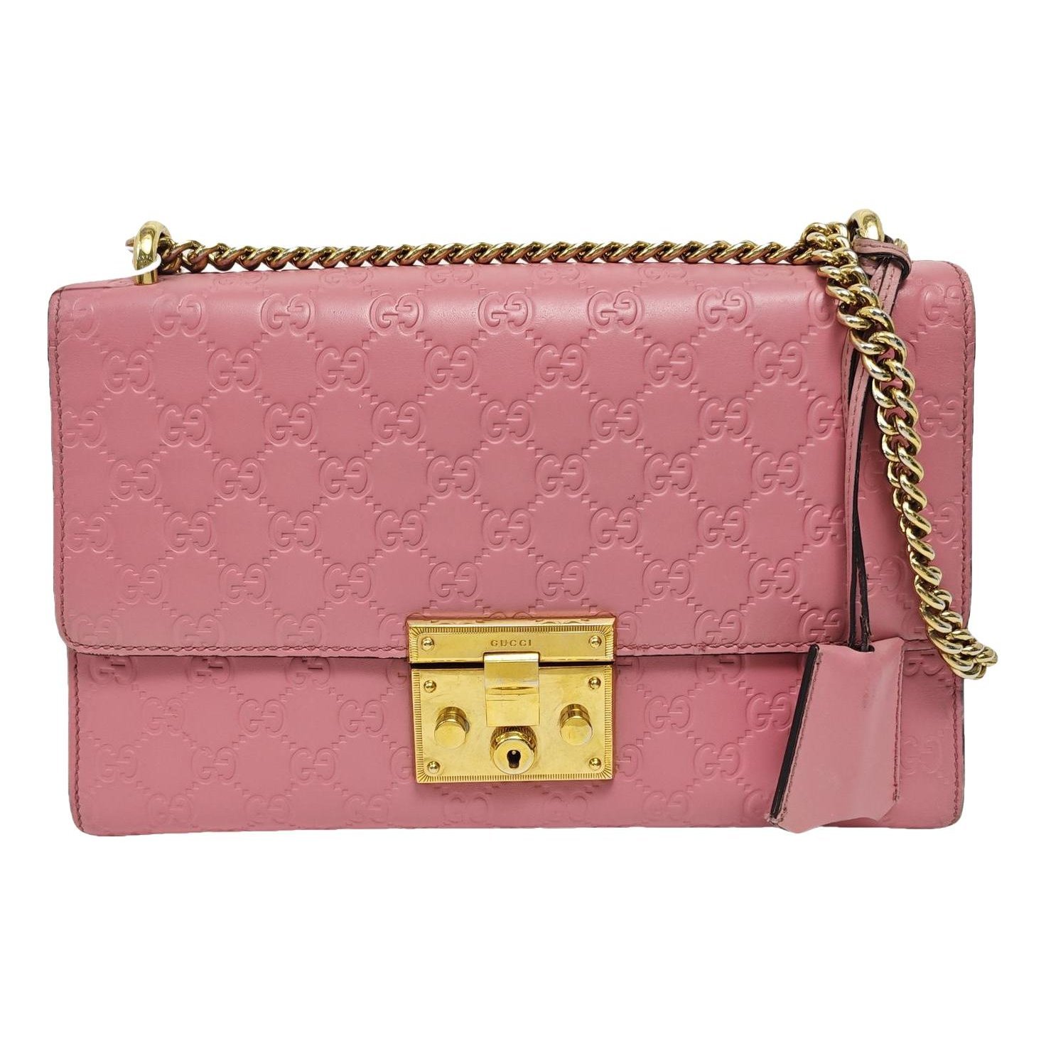 Padlock leather handbag