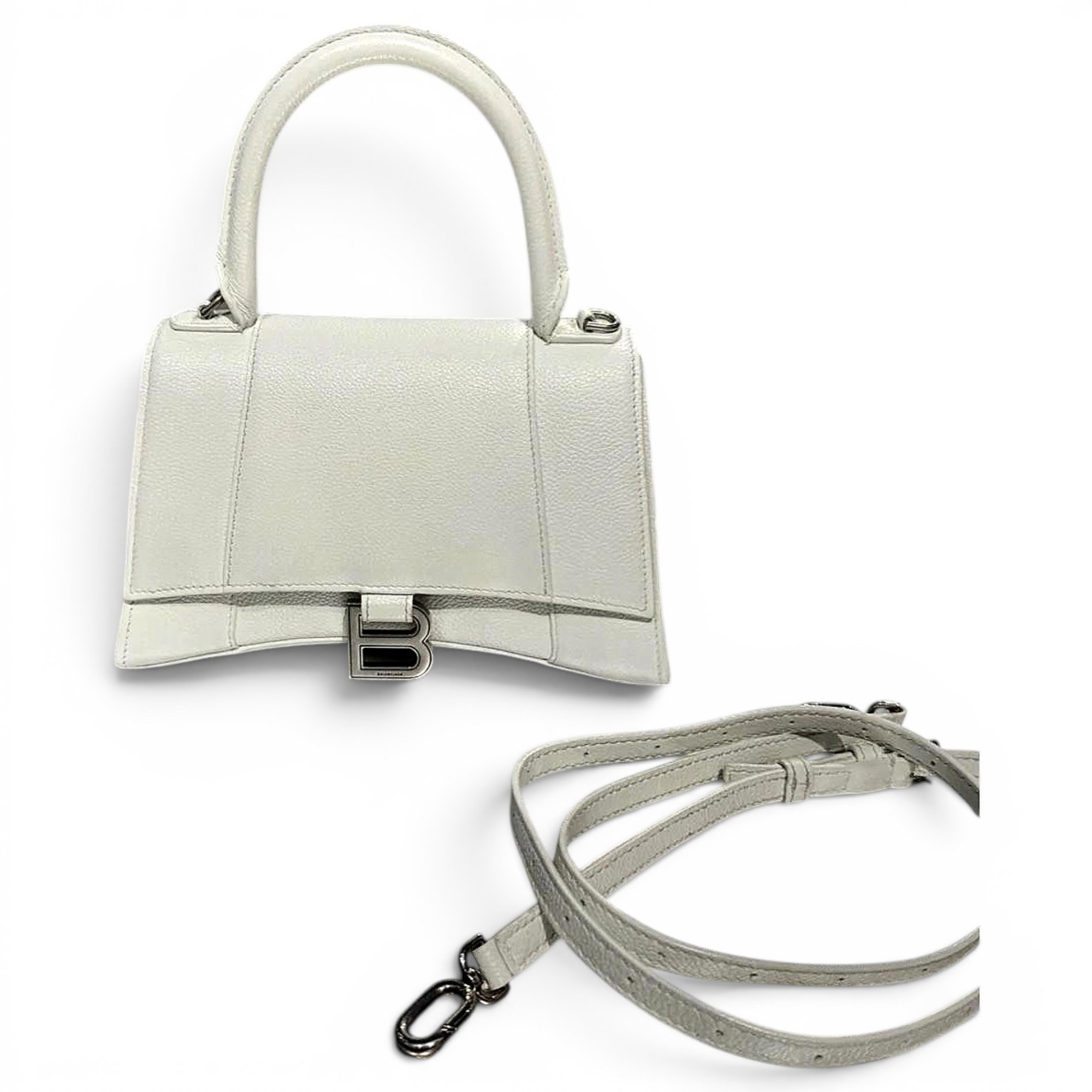 Hourglass leather handbag