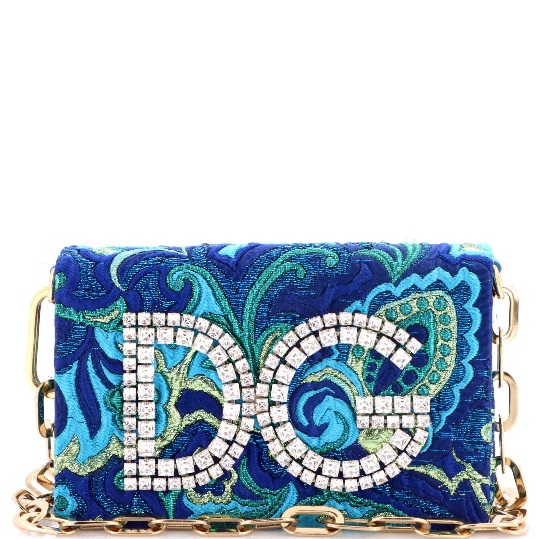 DG Girls Flap Bag Metallic Fabric Small