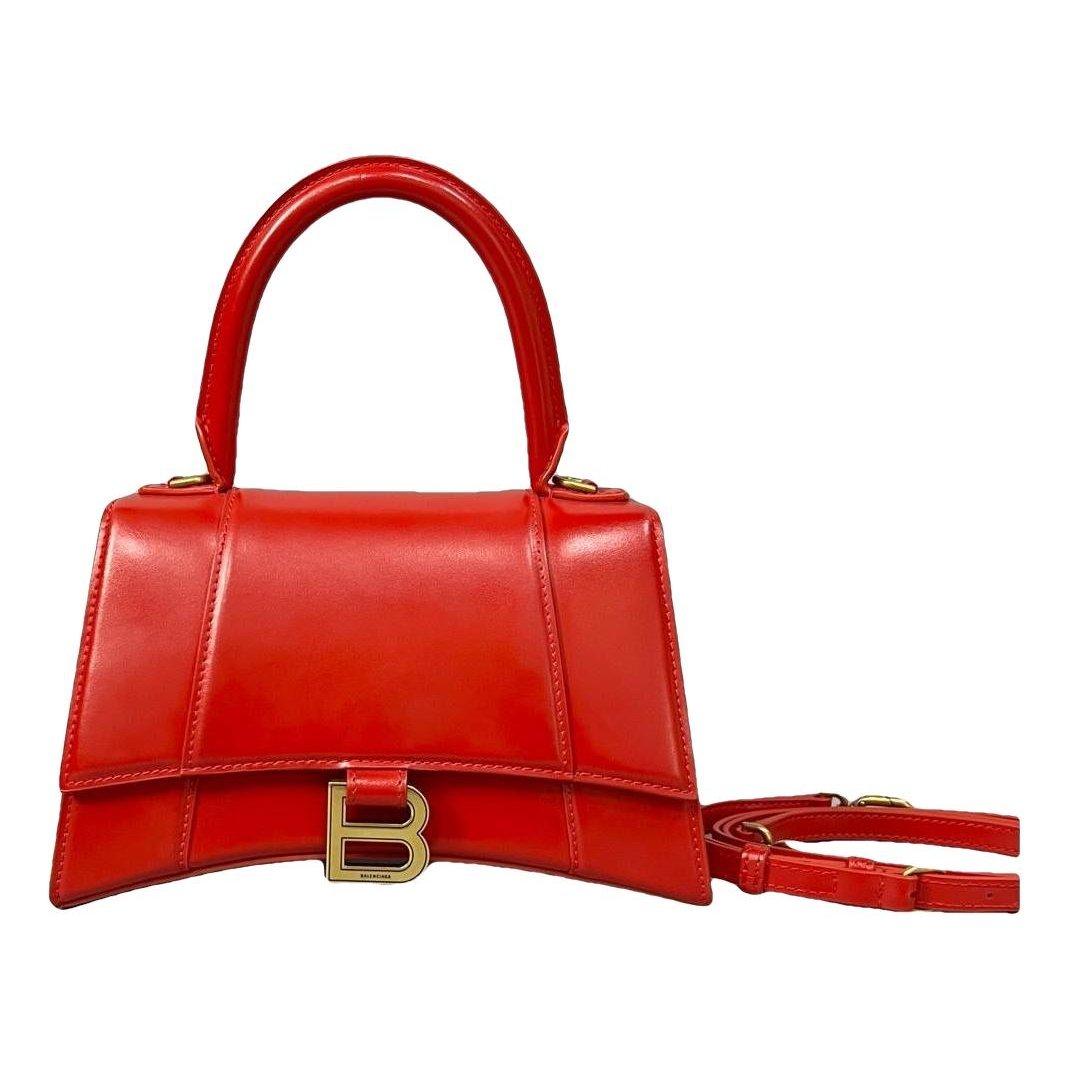 Hourglass leather handbag