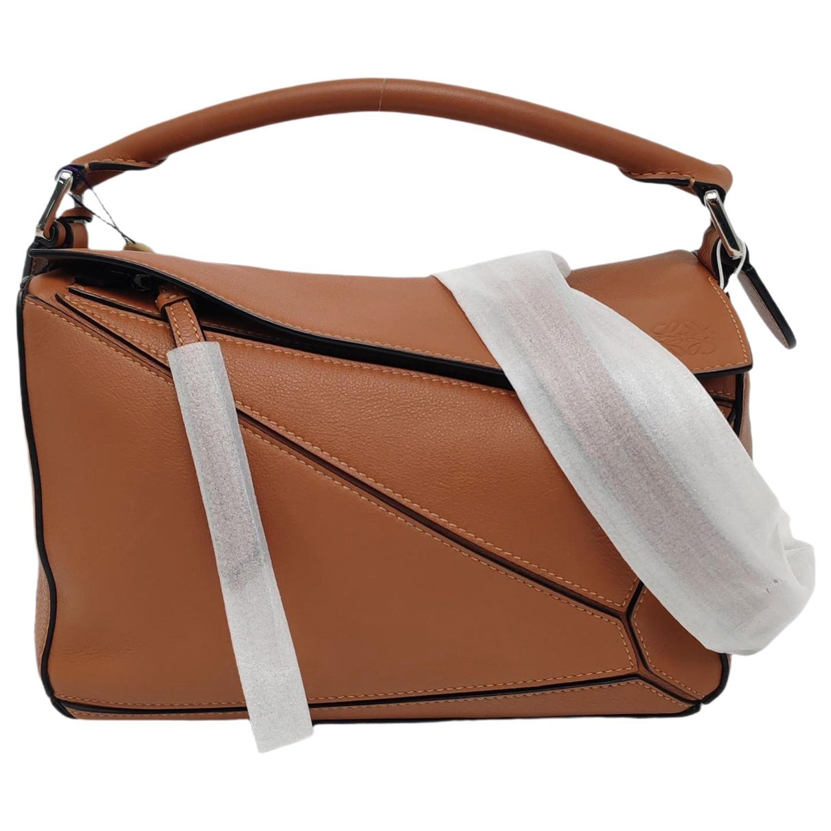 Puzzle leather handbag