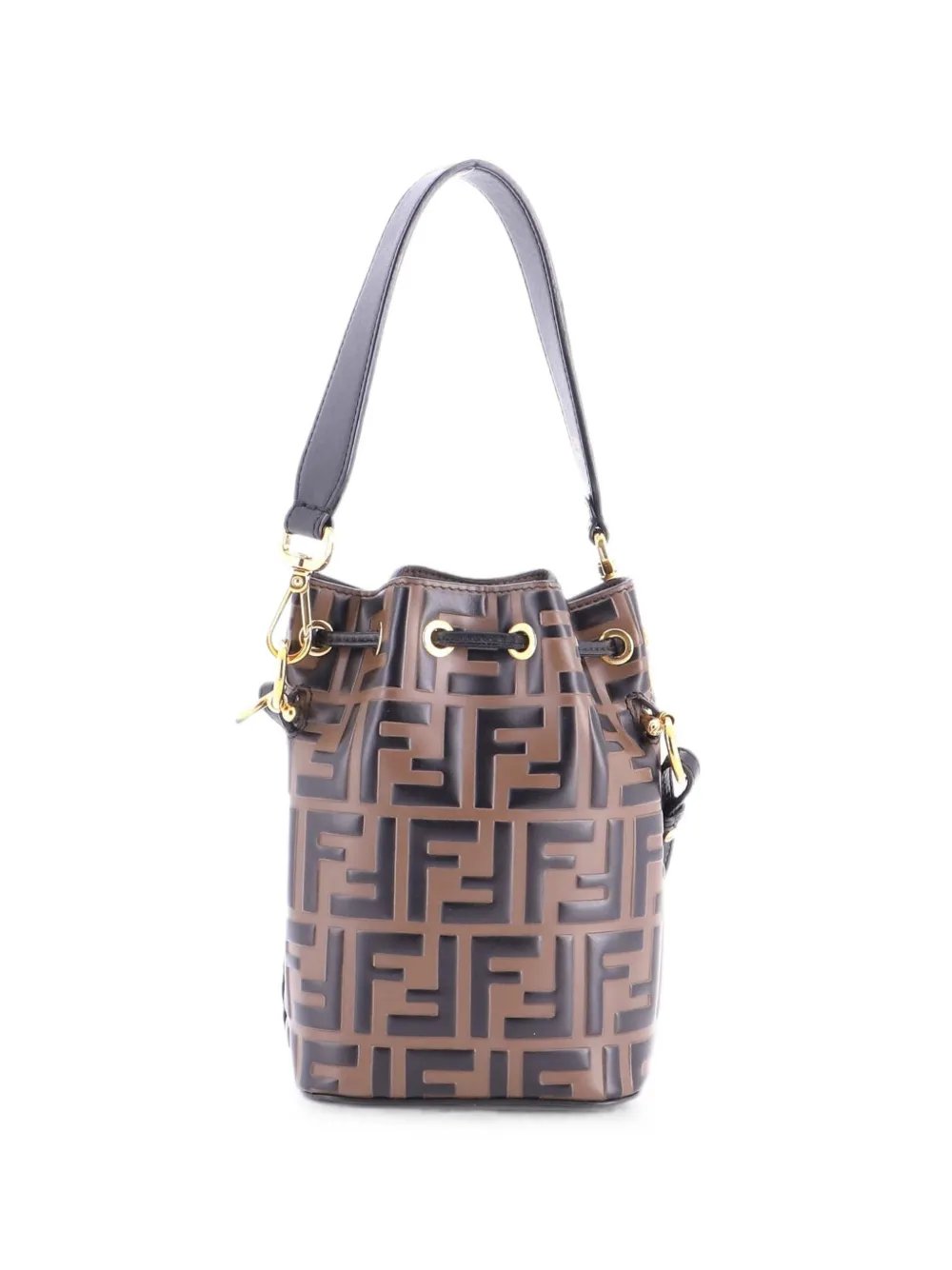 Mon Tresor Zucca Embossed Leather Mini bucket bag