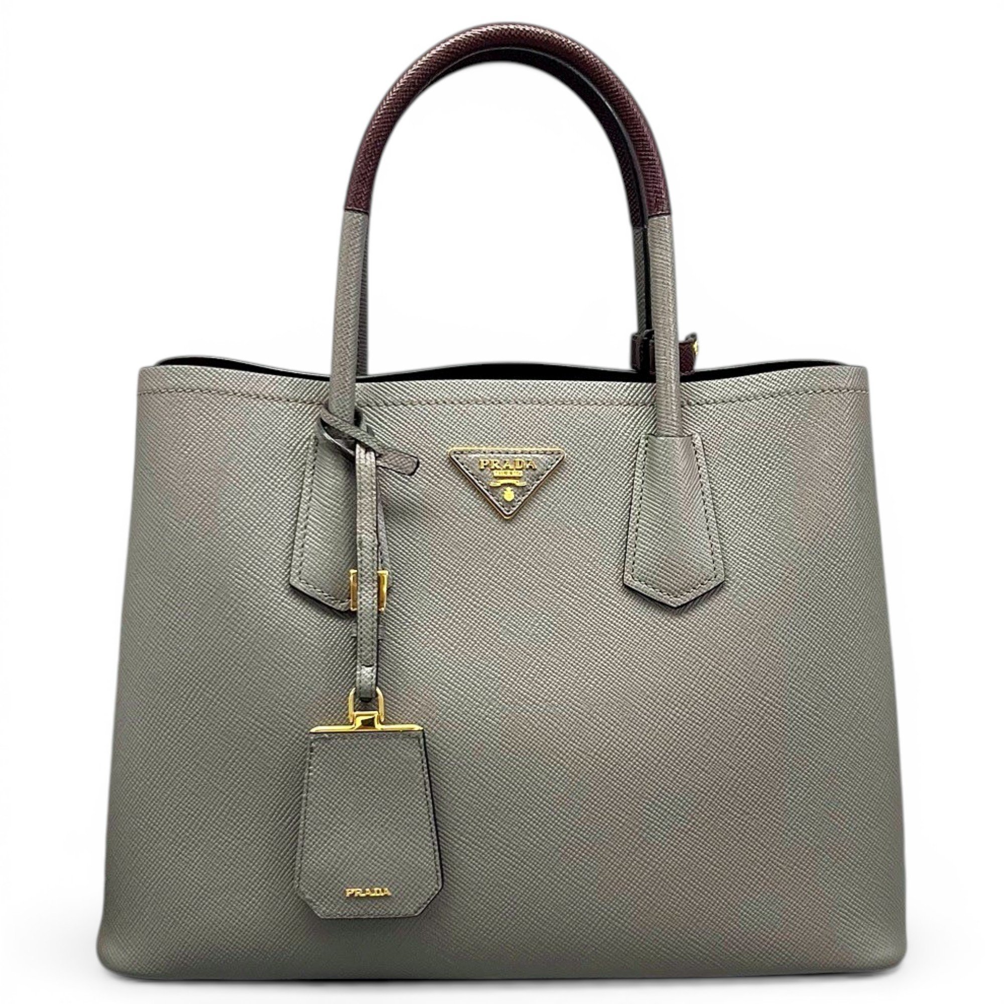 Double leather handbag