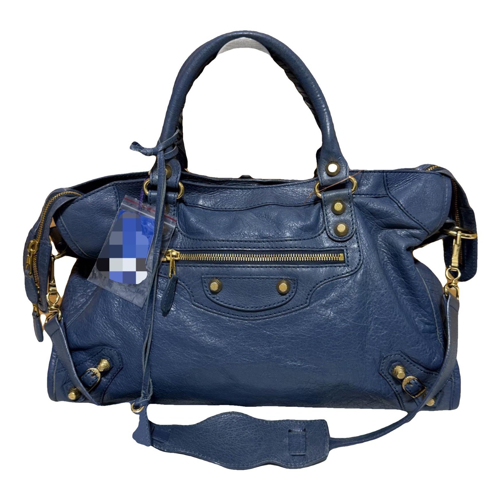 City leather handbag