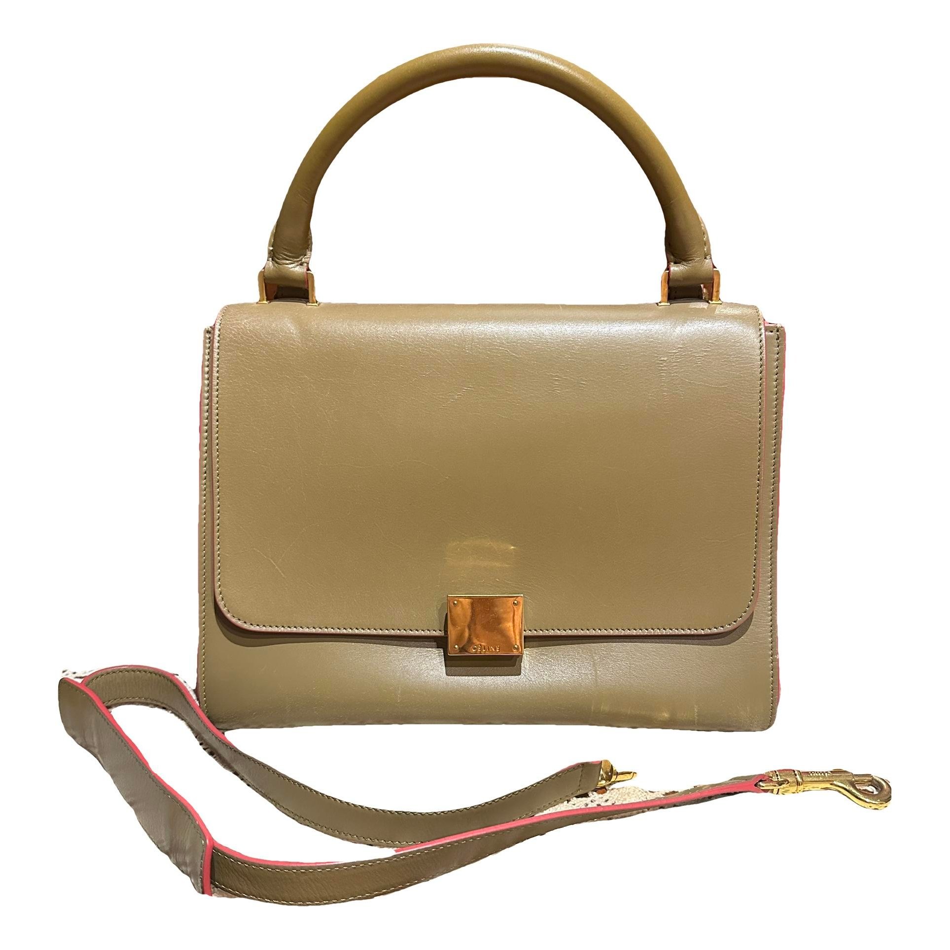 Trapèze leather handbag