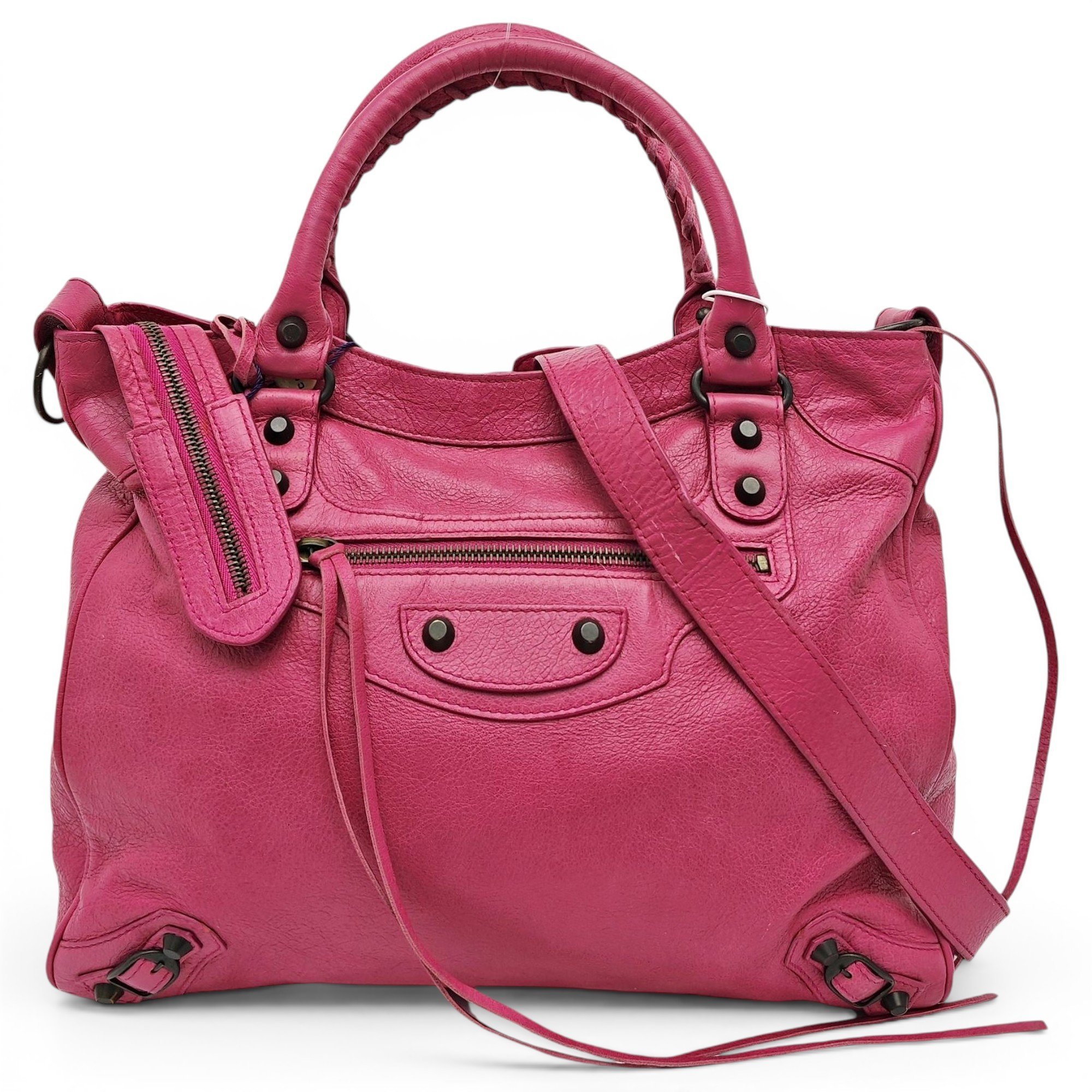 City leather handbag