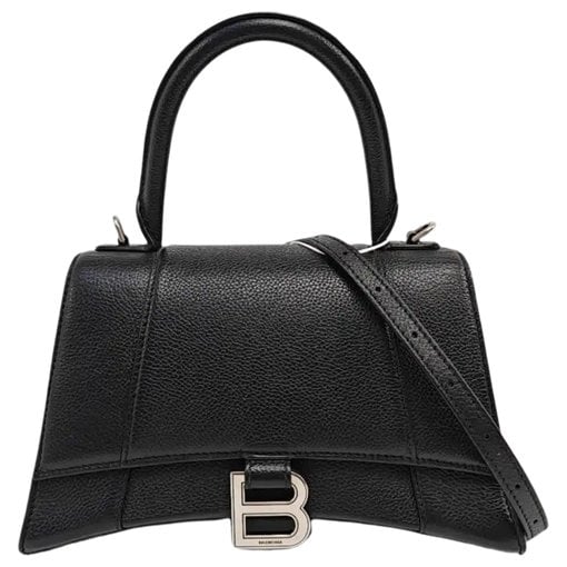 Hourglass leather handbag