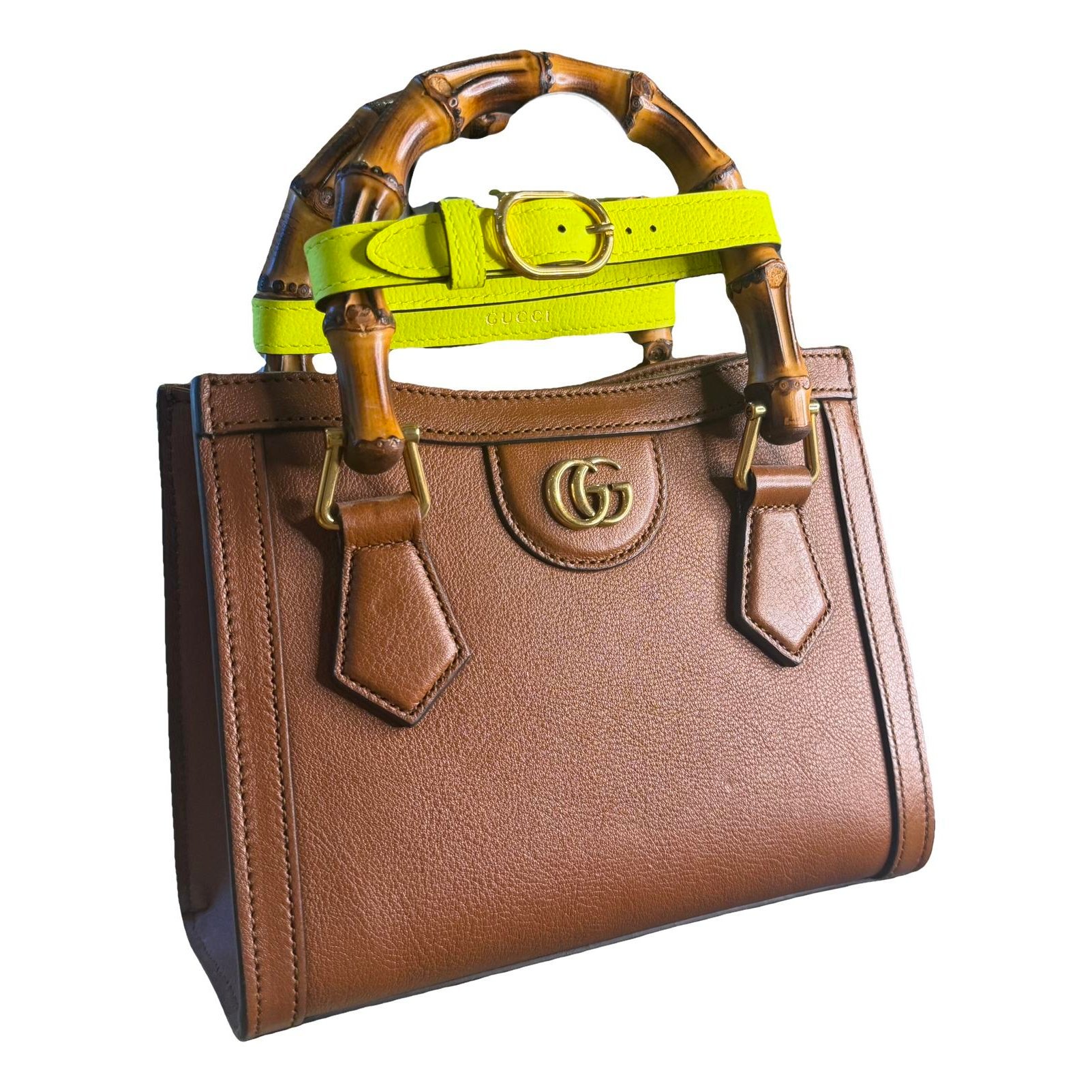 Diana Bamboo leather handbag