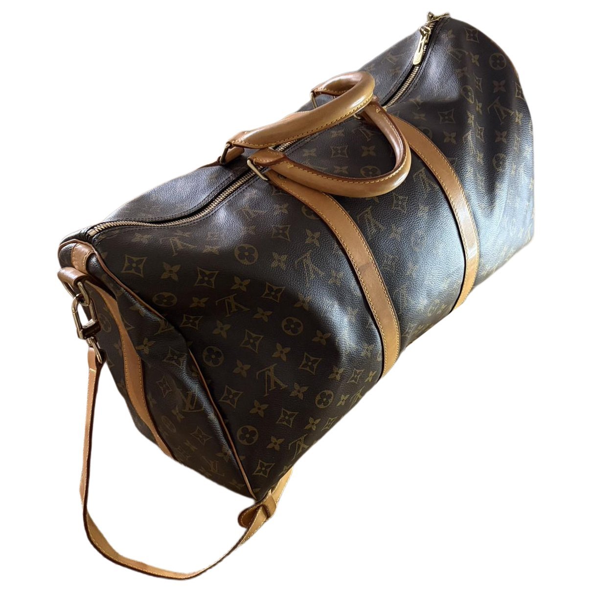 Keepall leather travel bag