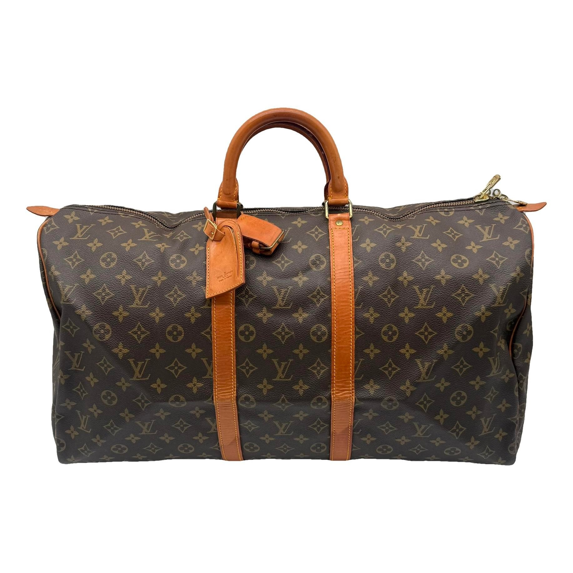 Keepall leather travel bag