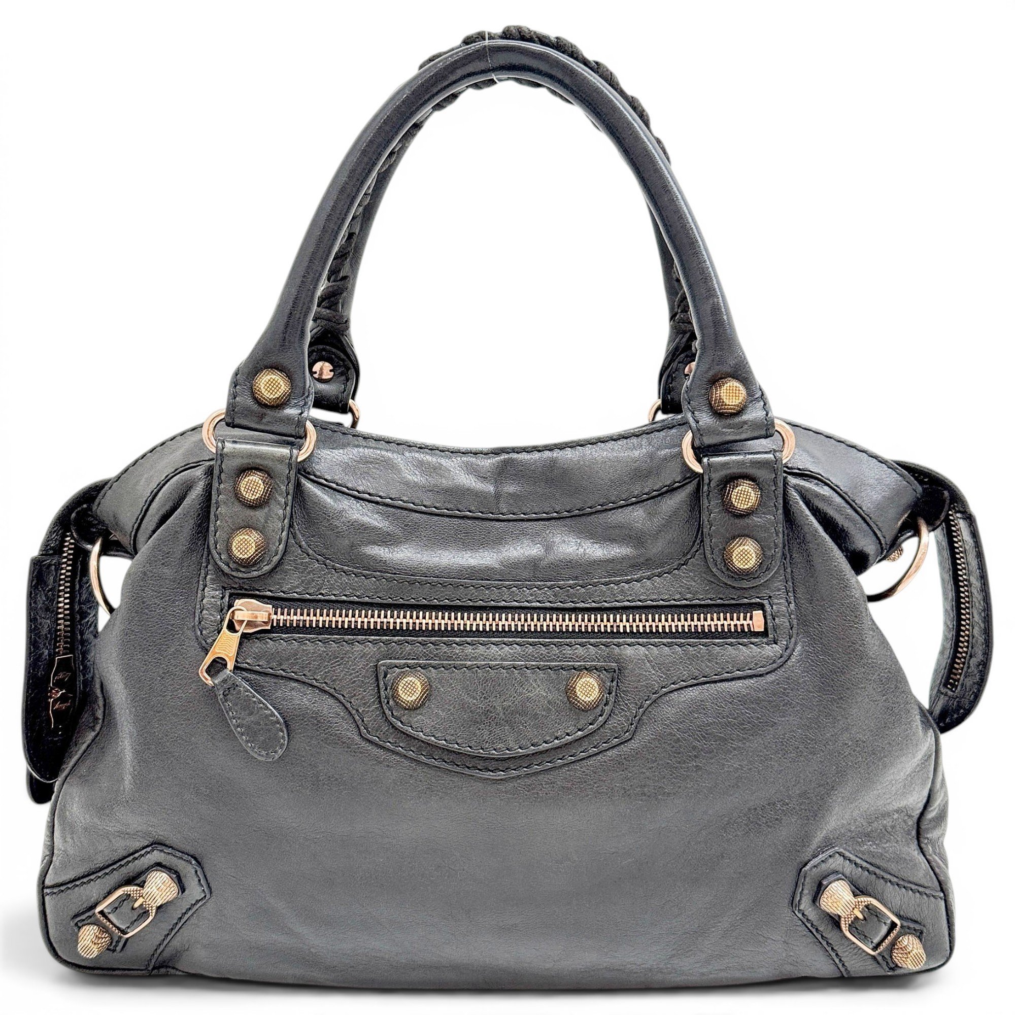 Town leather handbag